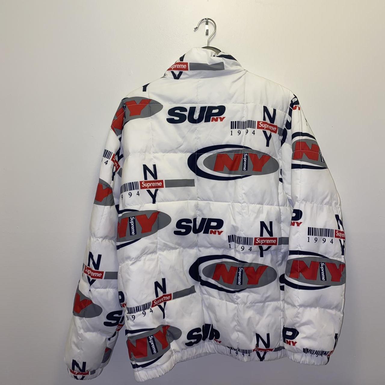 Supreme 2018 FW reversible white ny puffer... - Depop