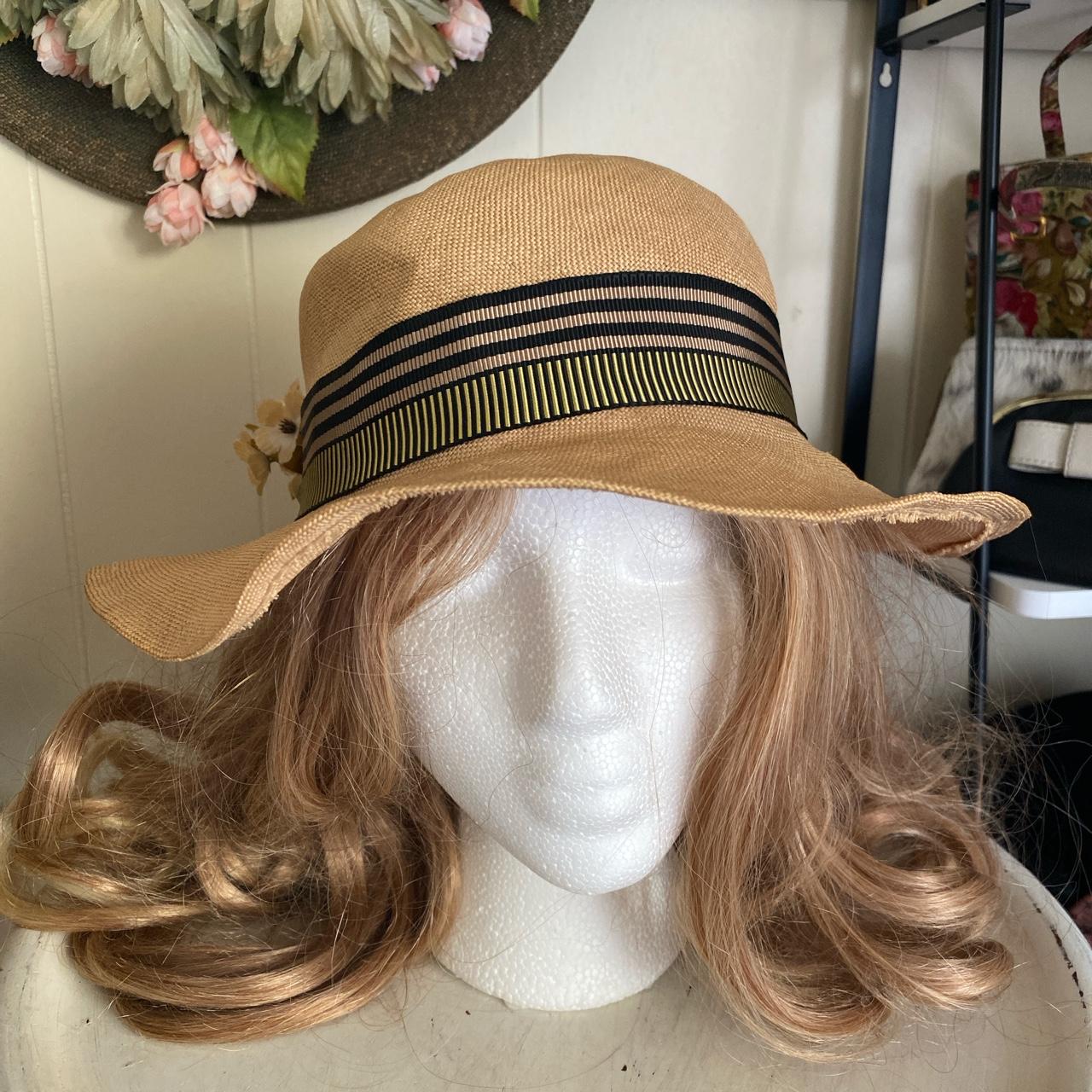 Vintage summer hat with ribbon and flowers Label:... - Depop