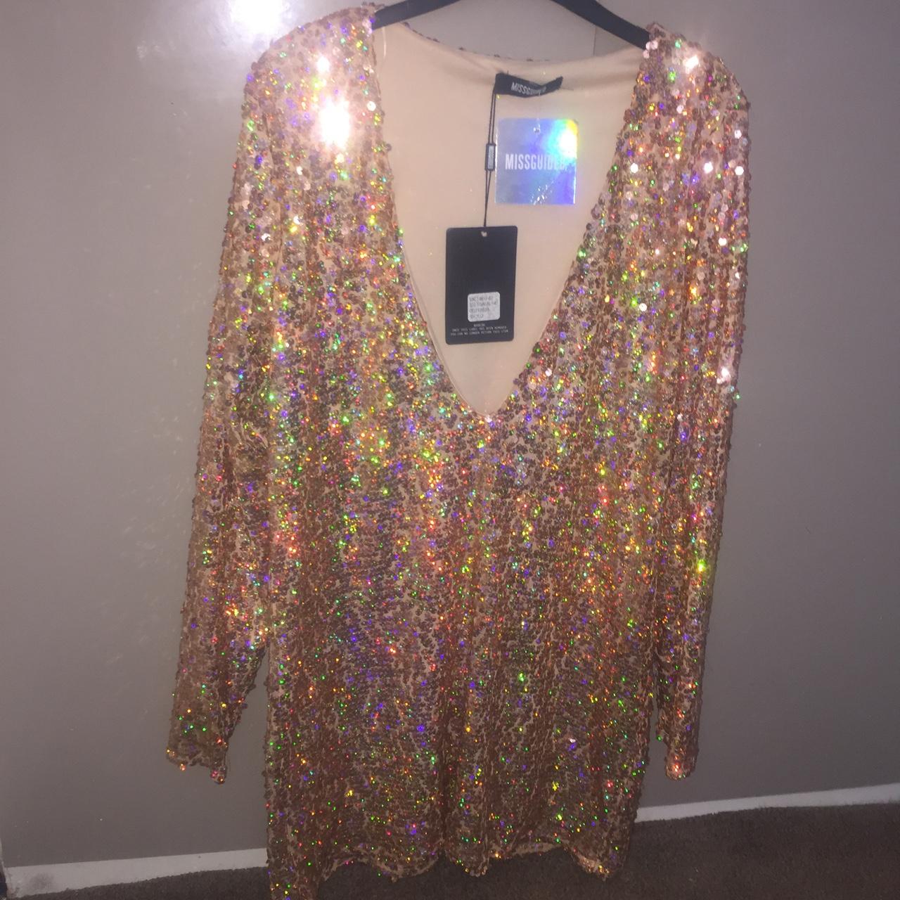 Missguided rose hot sale gold sequin dress