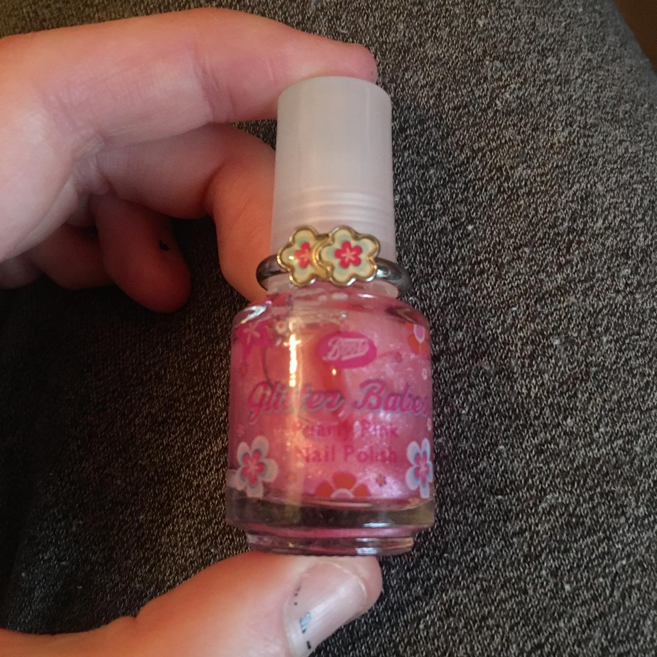 Boots glitter nail polish with silver ring Depop