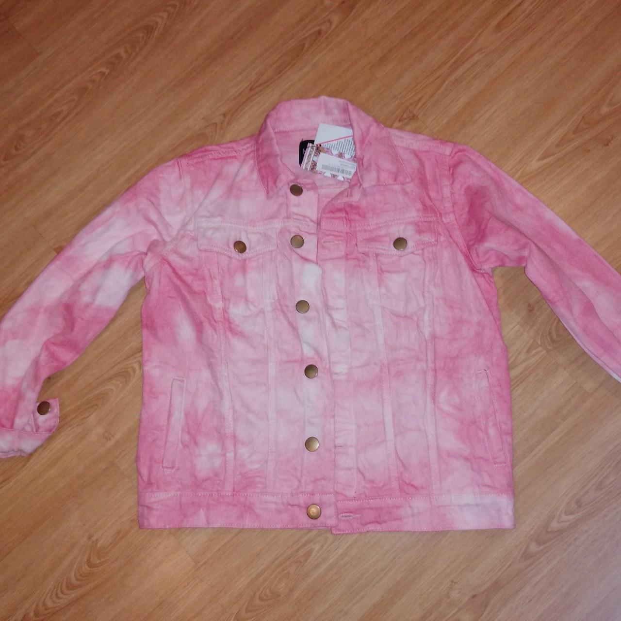 pink tie dye jean jacket