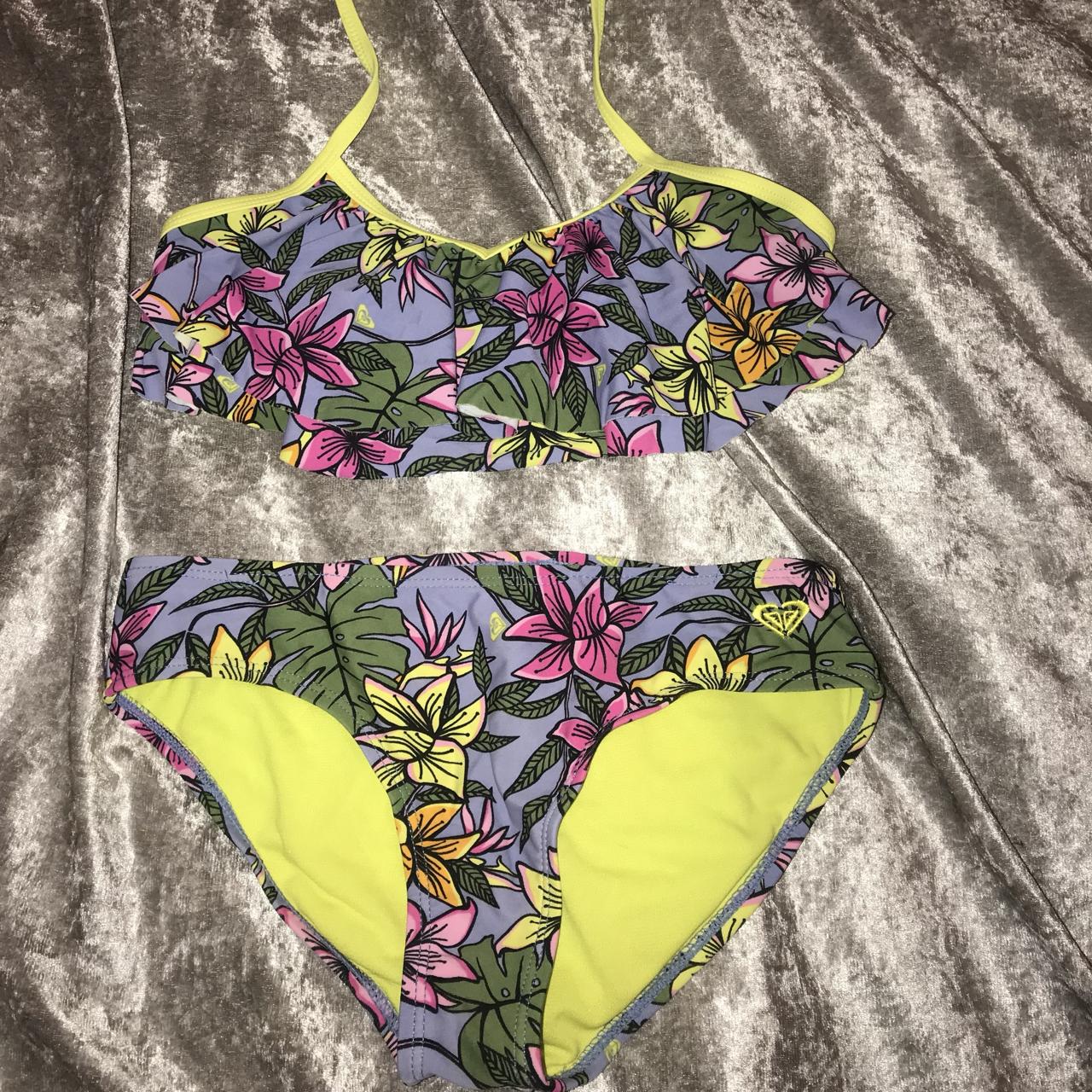 Roxy tropical floral swimsuit NON NEGOTIABLE... - Depop