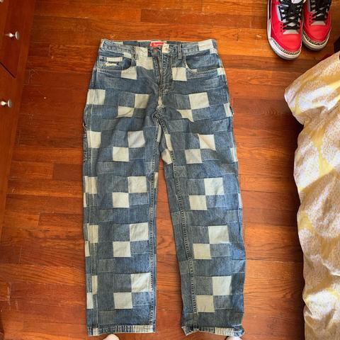 Supreme Patched Denim Painter pant worn 1 time... - Depop