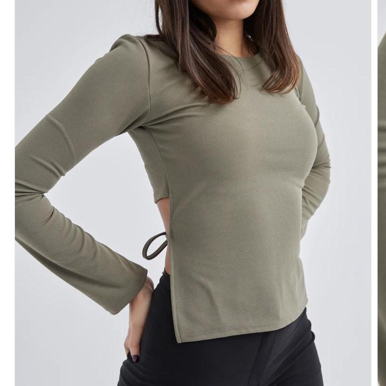 susamusa ‘the gina’ longsleeve top in khaki! size... Depop