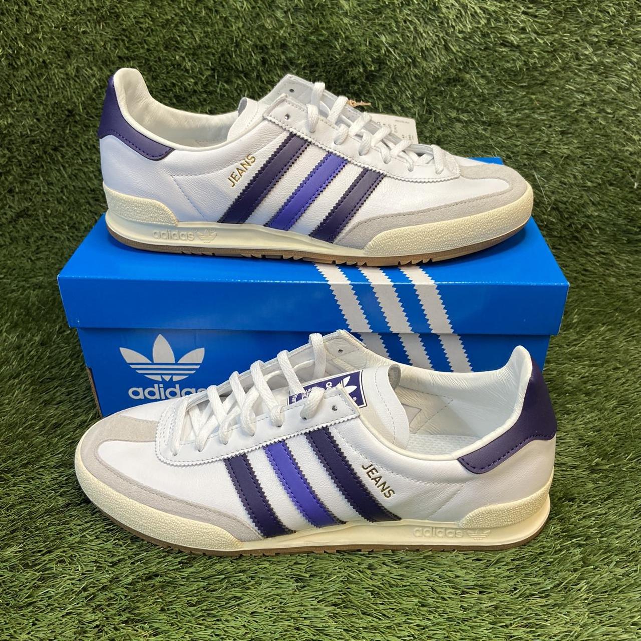 👟 Adidas Jeans white purple Gum classics👟 GW5753... - Depop