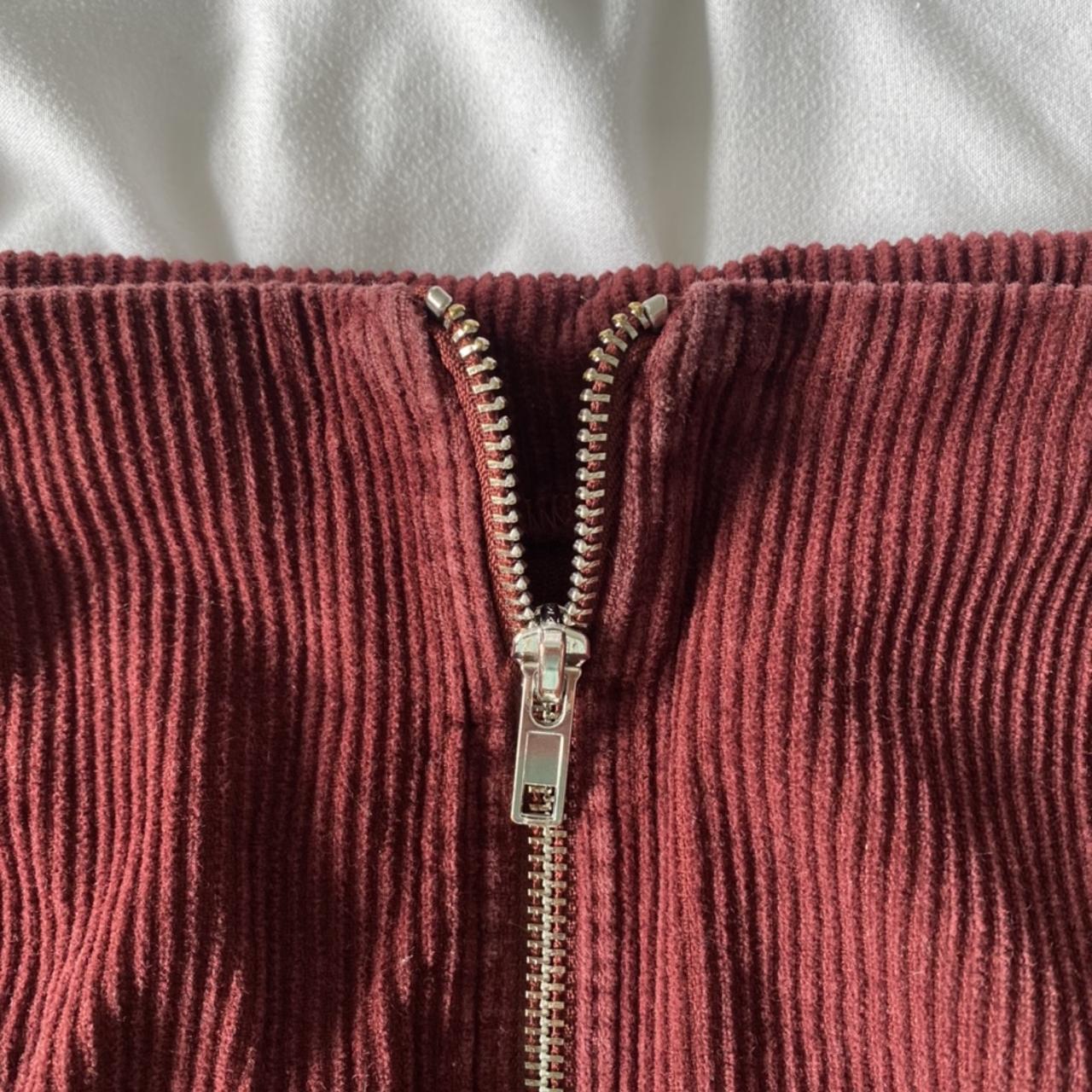 🧚‍♀️Burgundy / maroon corduroy mini skirt with pockets... - Depop