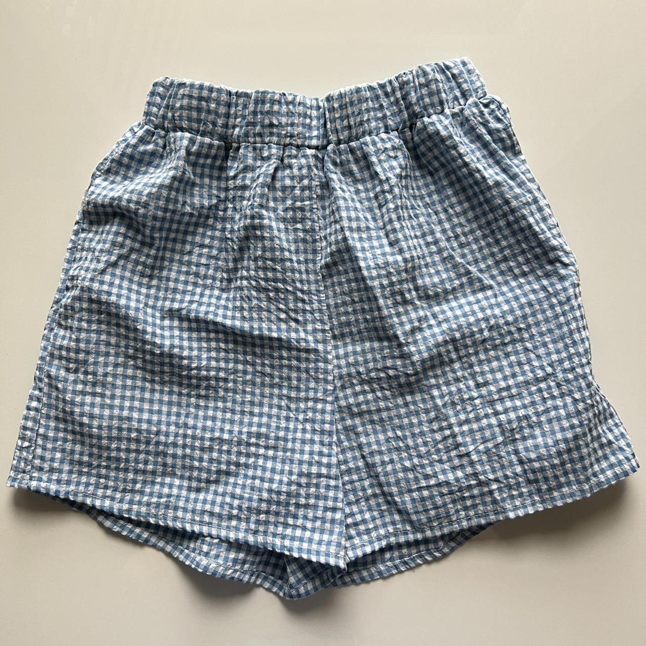 ෆ shein gingham plaid shorts fits size xs 10/10... - Depop