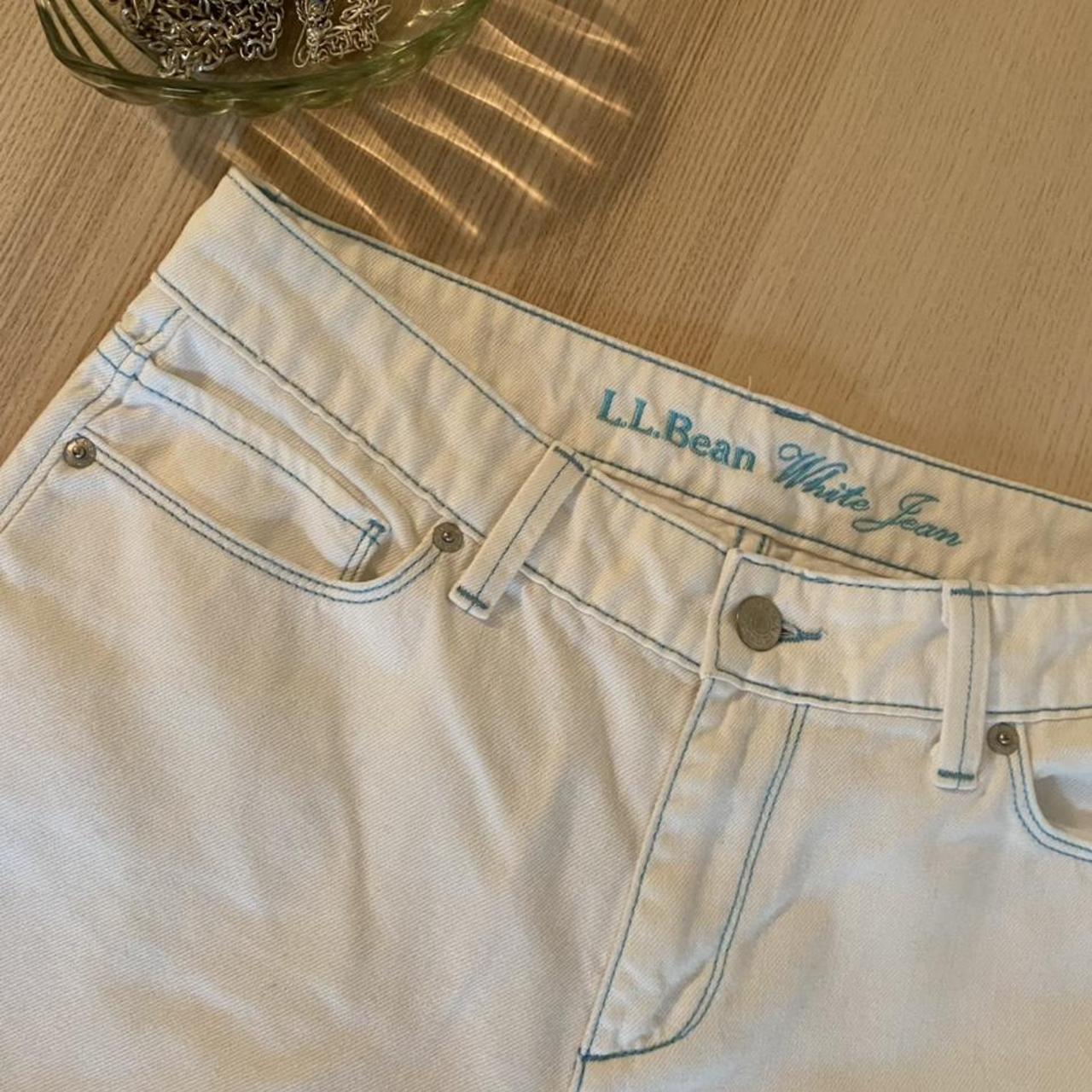 Vintage LL Bean “White Jean” with turquoise... Depop