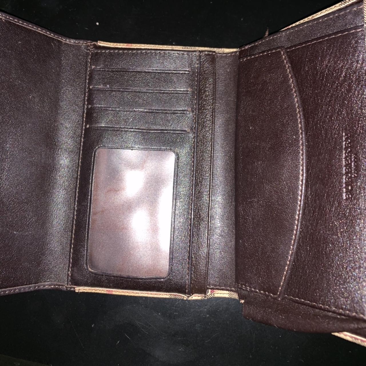 Burberry long wallet leather with canvas Like new - Depop