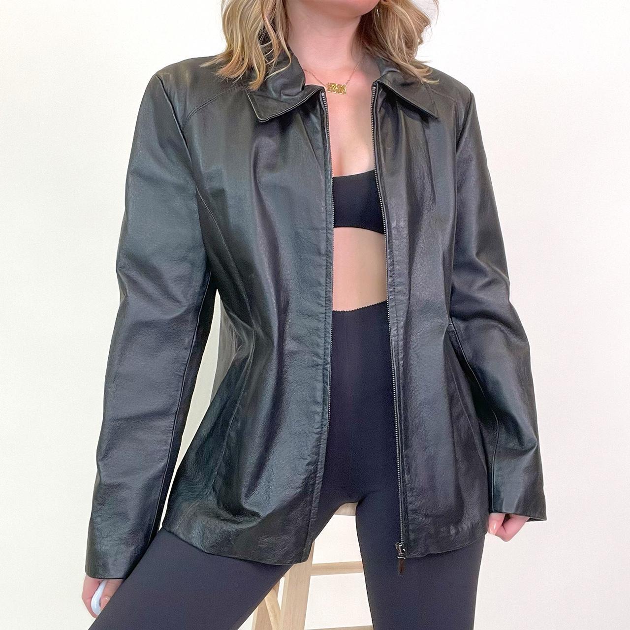 worthington black leather jacket