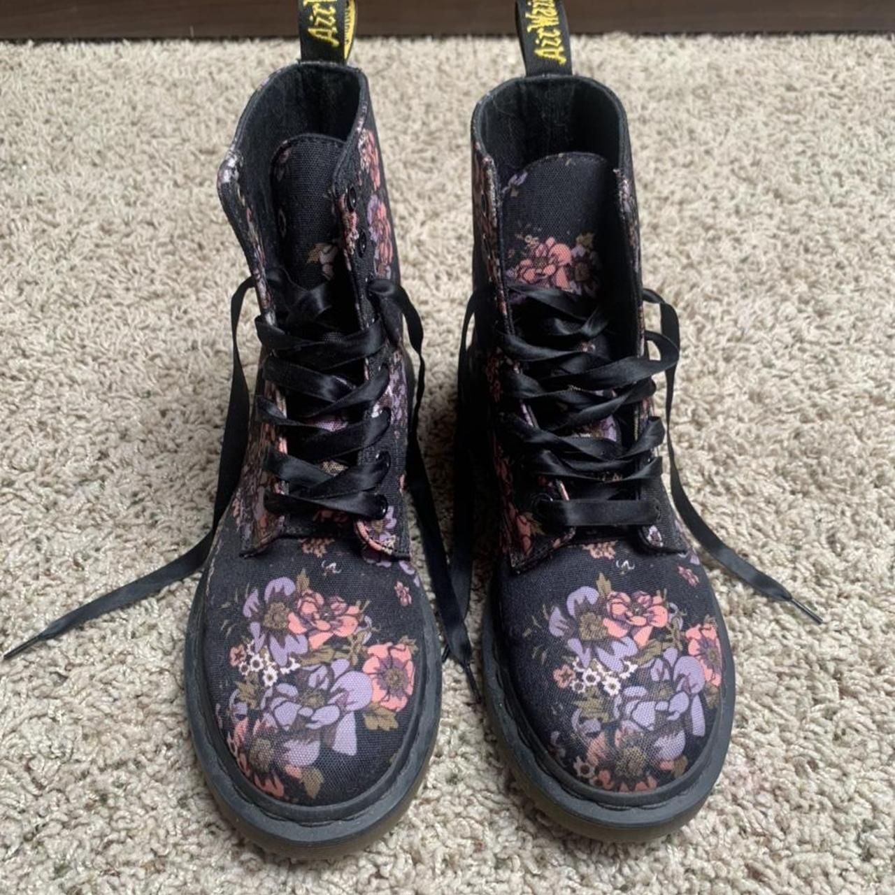 Dr martens canvas floral cheap boots