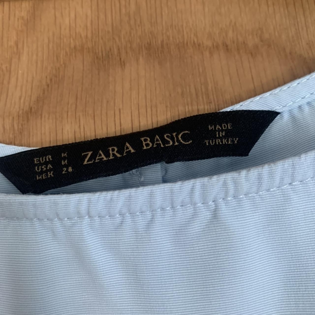 Baby Blue long sleeve Zara crop top size M - Depop