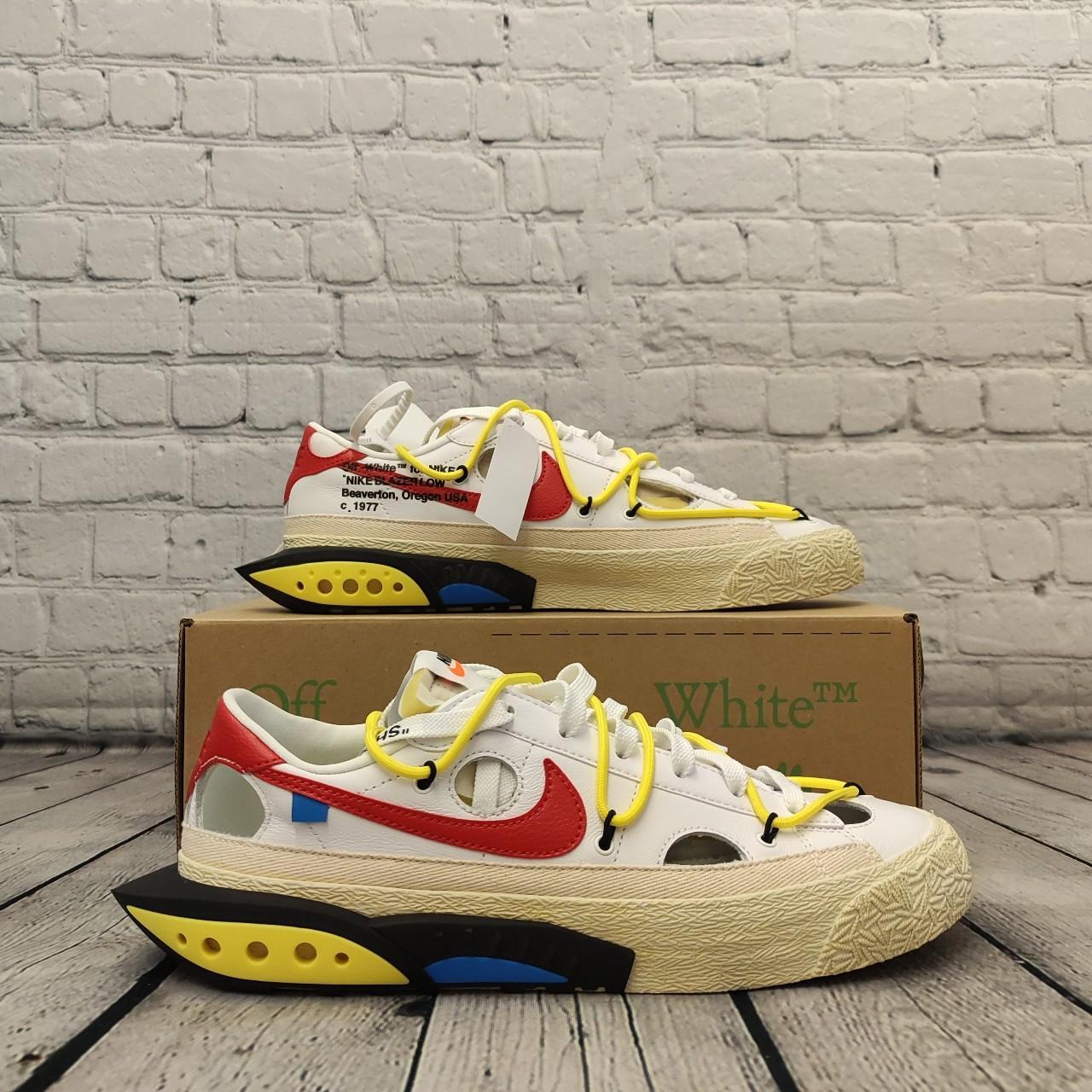 half red half white nike shoes