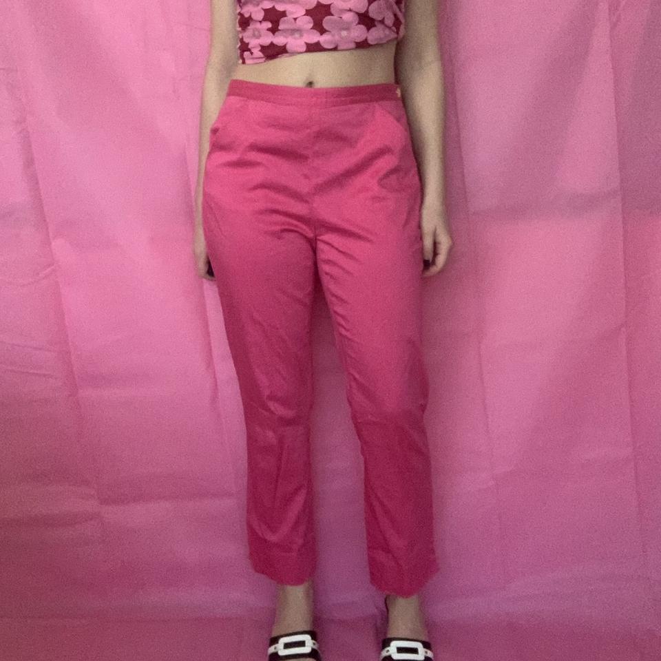 Vintage Cigarette Pants, Bright Yellow High Waist - Depop