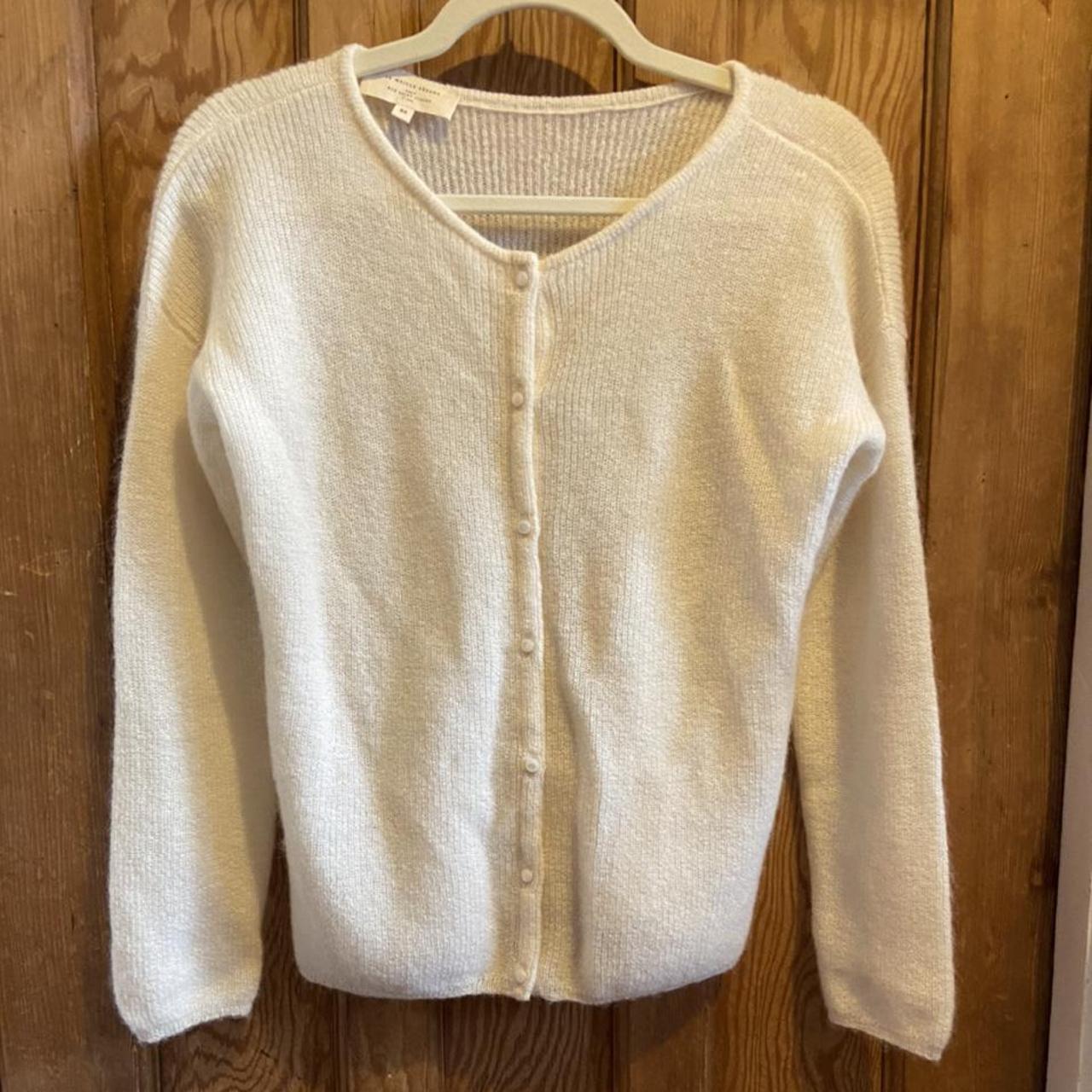 Sezane gaspard cardigan/jumper in white Our... - Depop