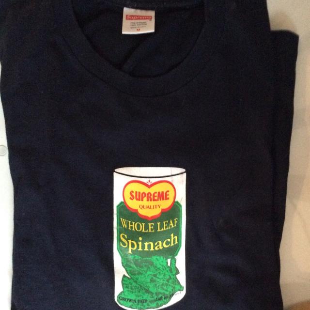 Supreme SS15 Navy Whole Leaf Spinach Tee PALACE Depop