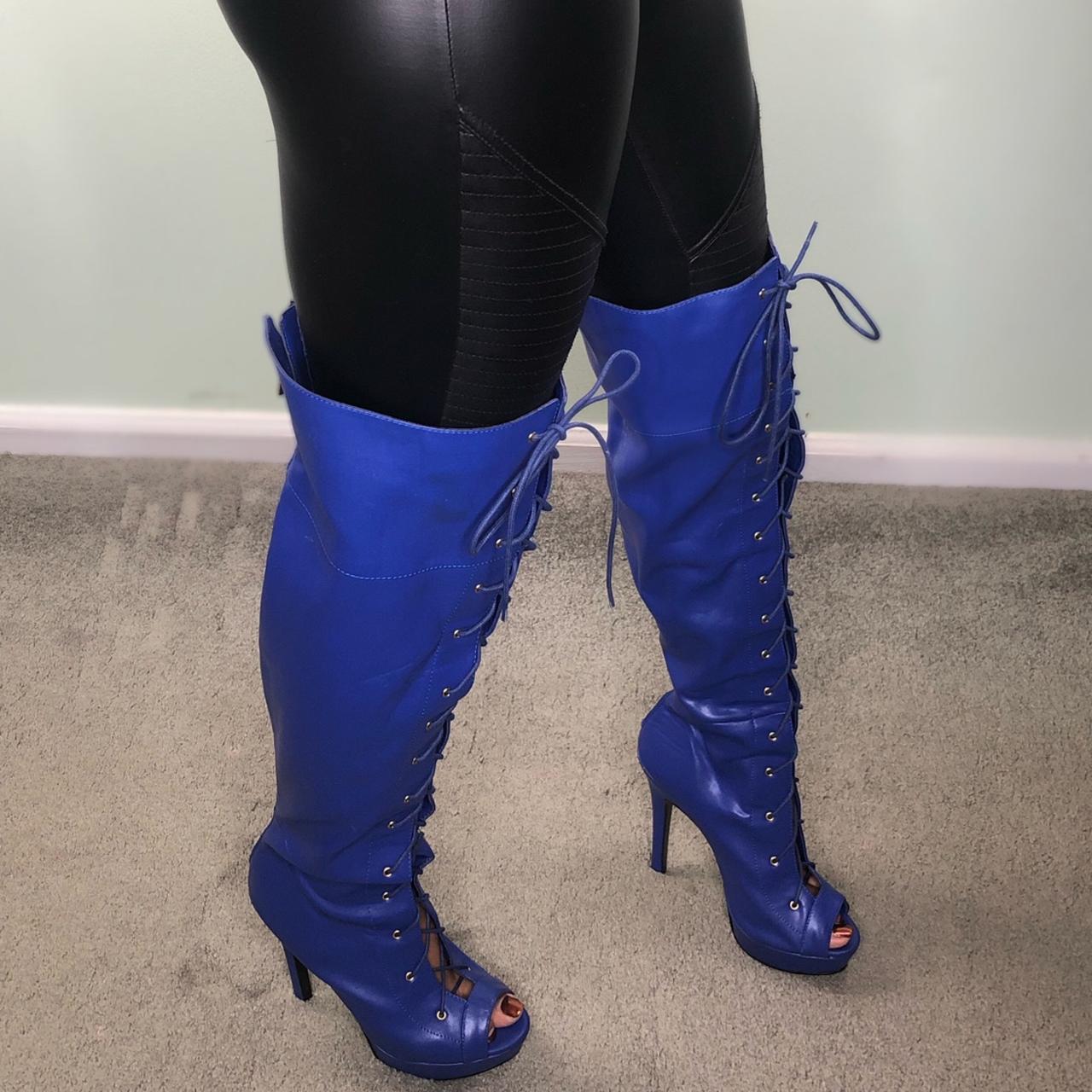 Royal blue hot sale boots womens