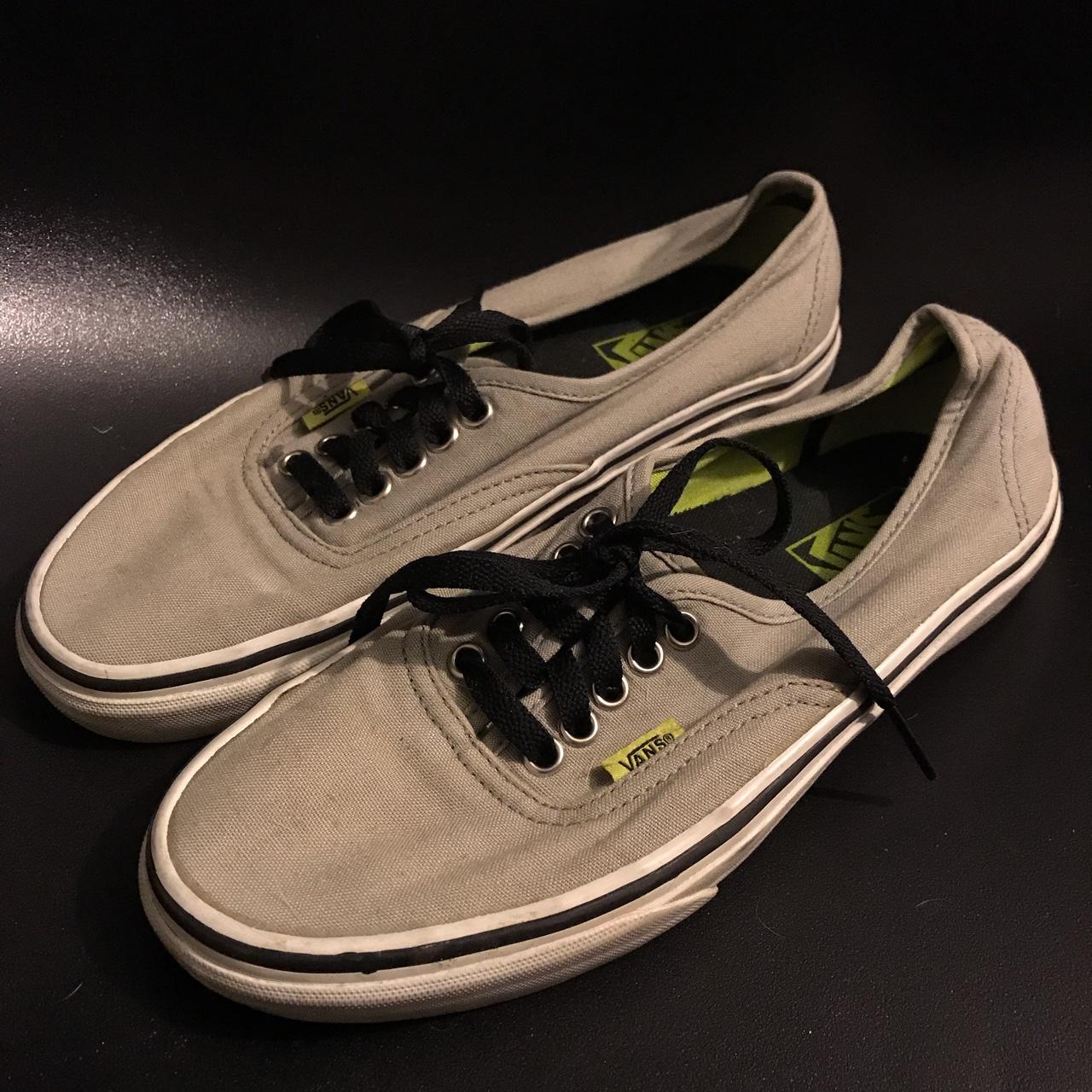 Grey vans with black 2024 stripe