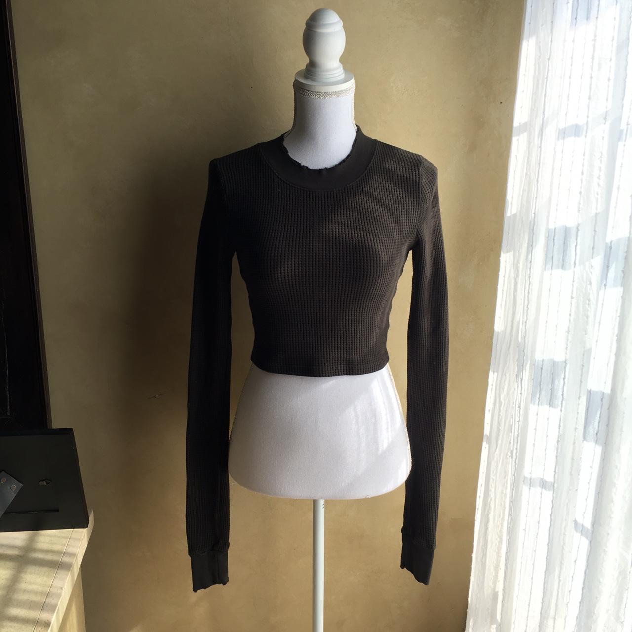 Cotton Citizen dark olive green thermal long sleeve... Depop