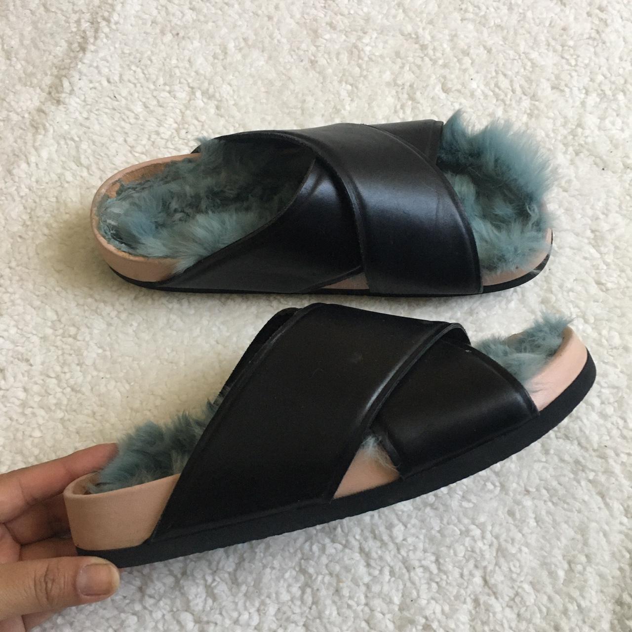 Celine sales fur sandals