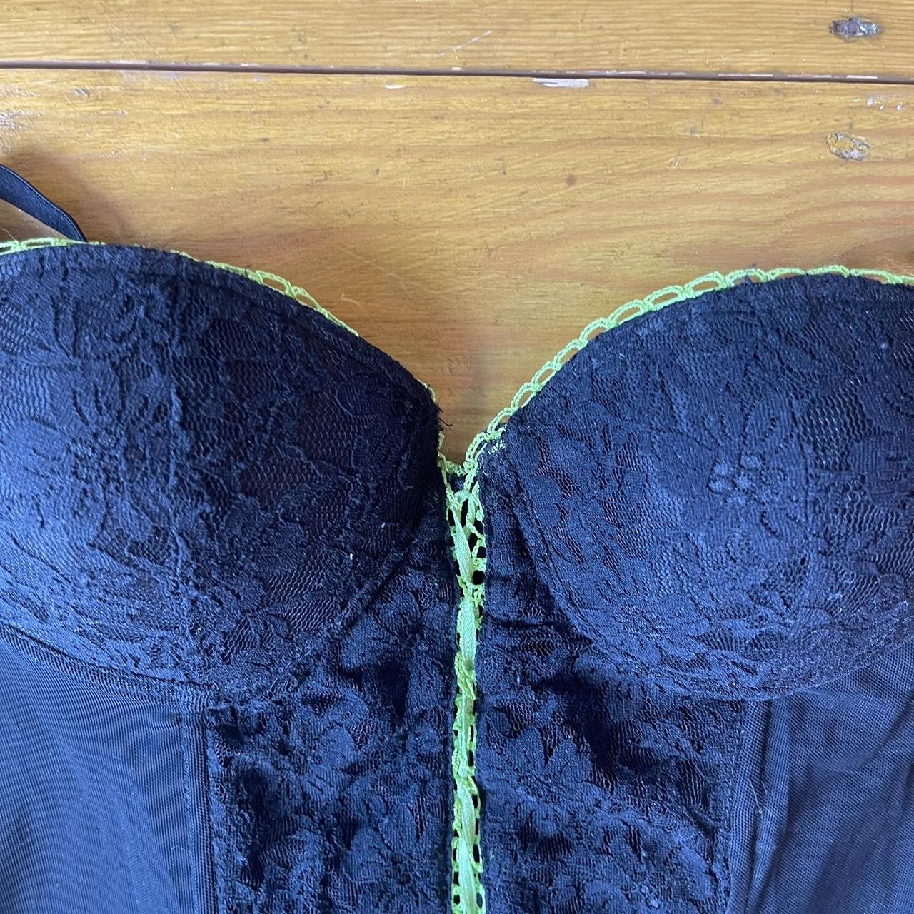 black tie up corset top / Y2k mesh corset bustier... Depop
