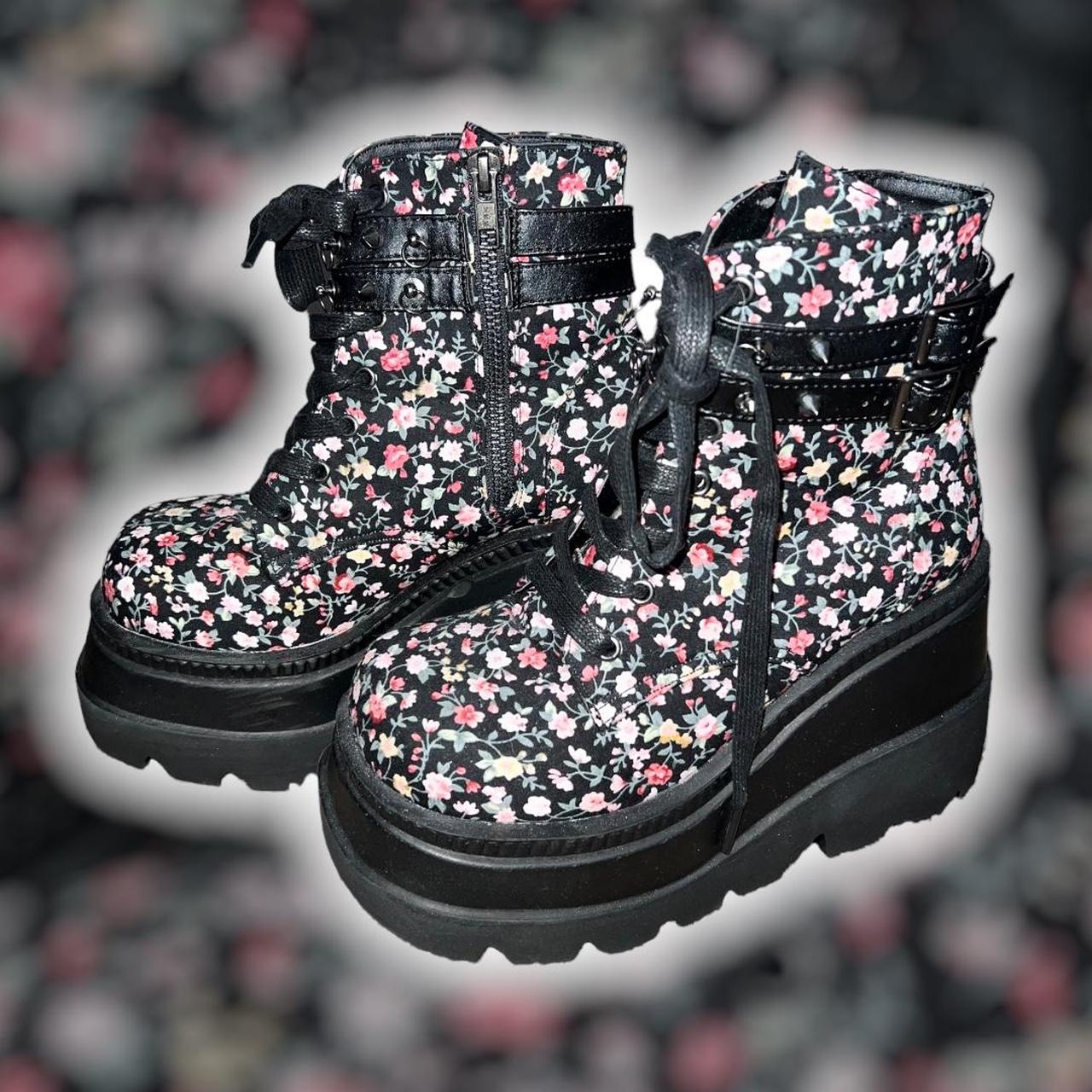 demonia floral boots