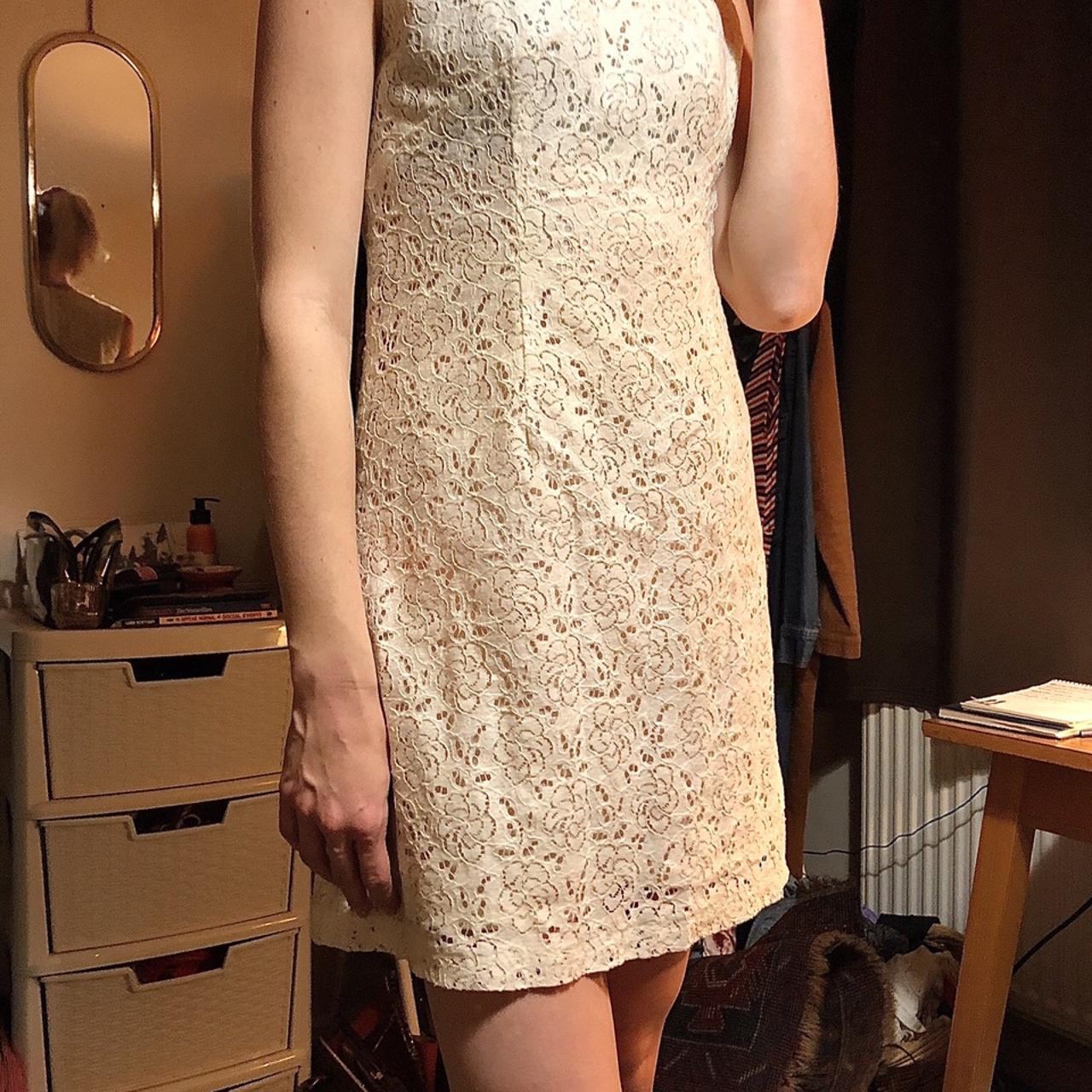 Early 60s style, cream lace dress. Size 1 from Pop... - Depop