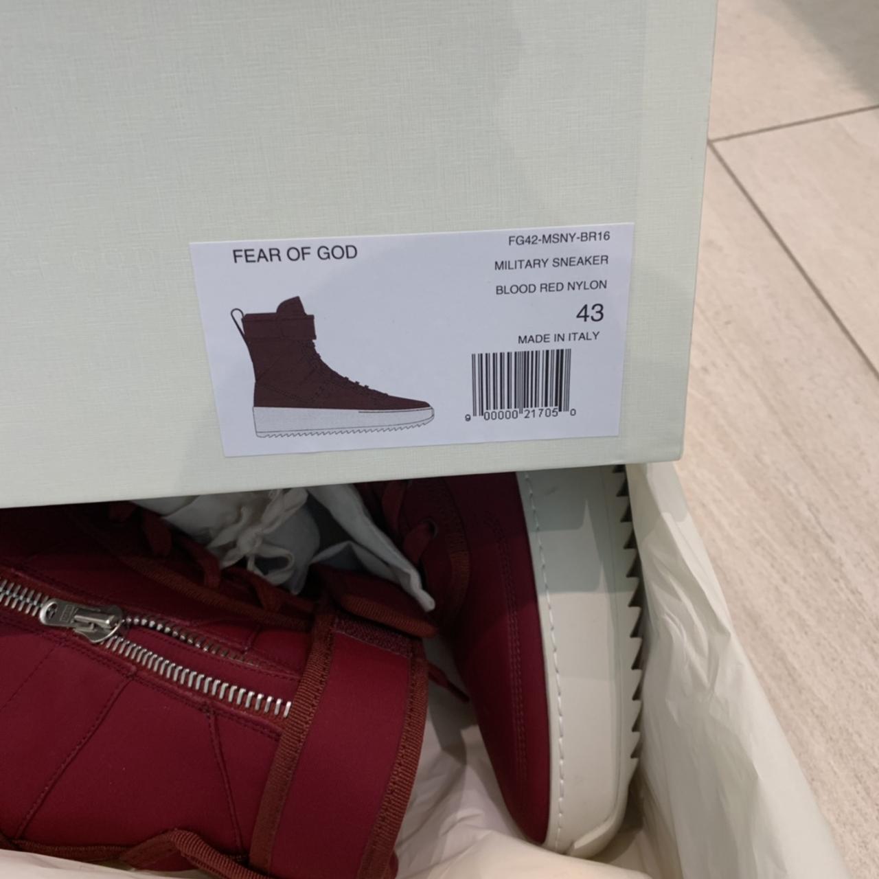 Fear of god military sneaker outlet red