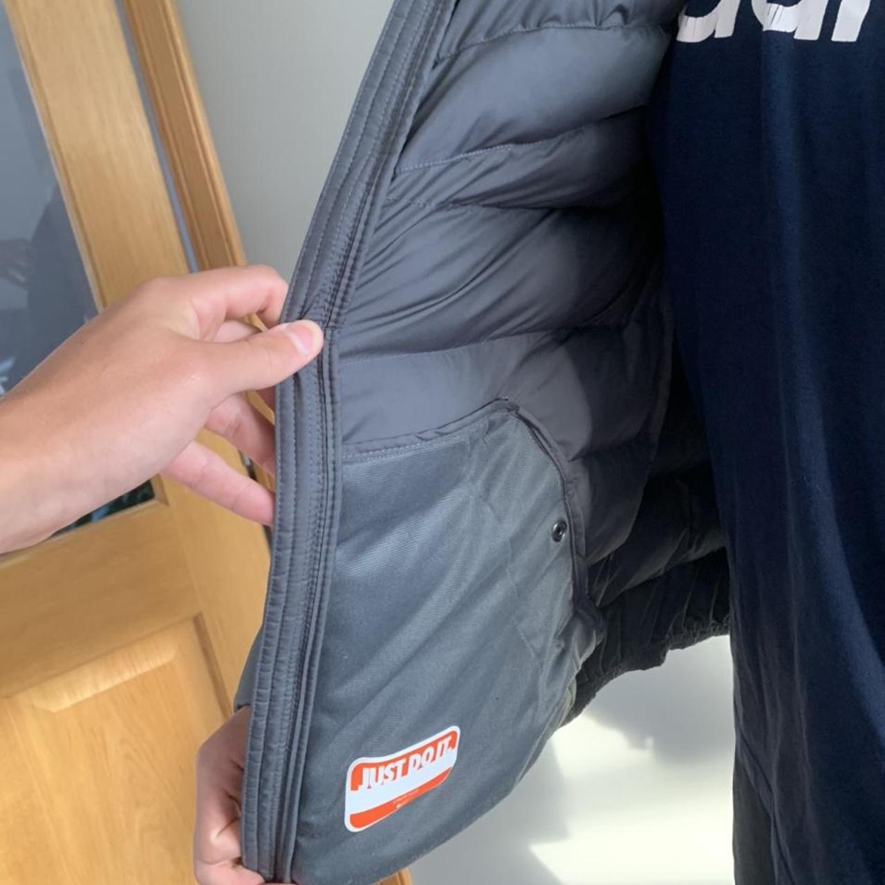 Grey nike puffer worn once extremely good... - Depop