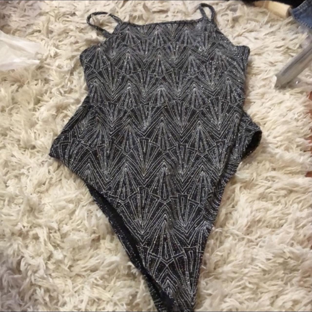h&m glitter shell bodysuit as seen on dixie damelio... Depop