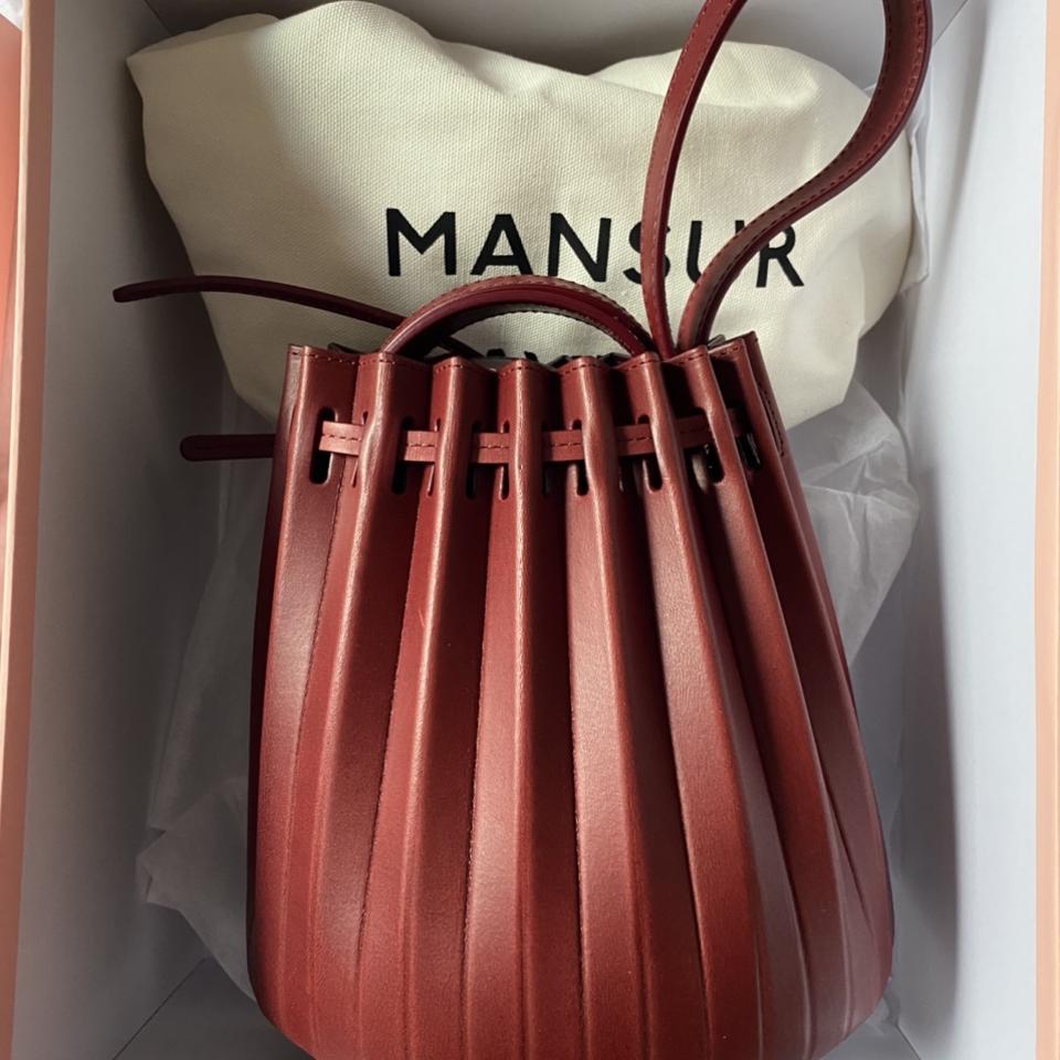 Mansur Gavriel - Mini Pleated Bucket Bag in Flamma Lambskin