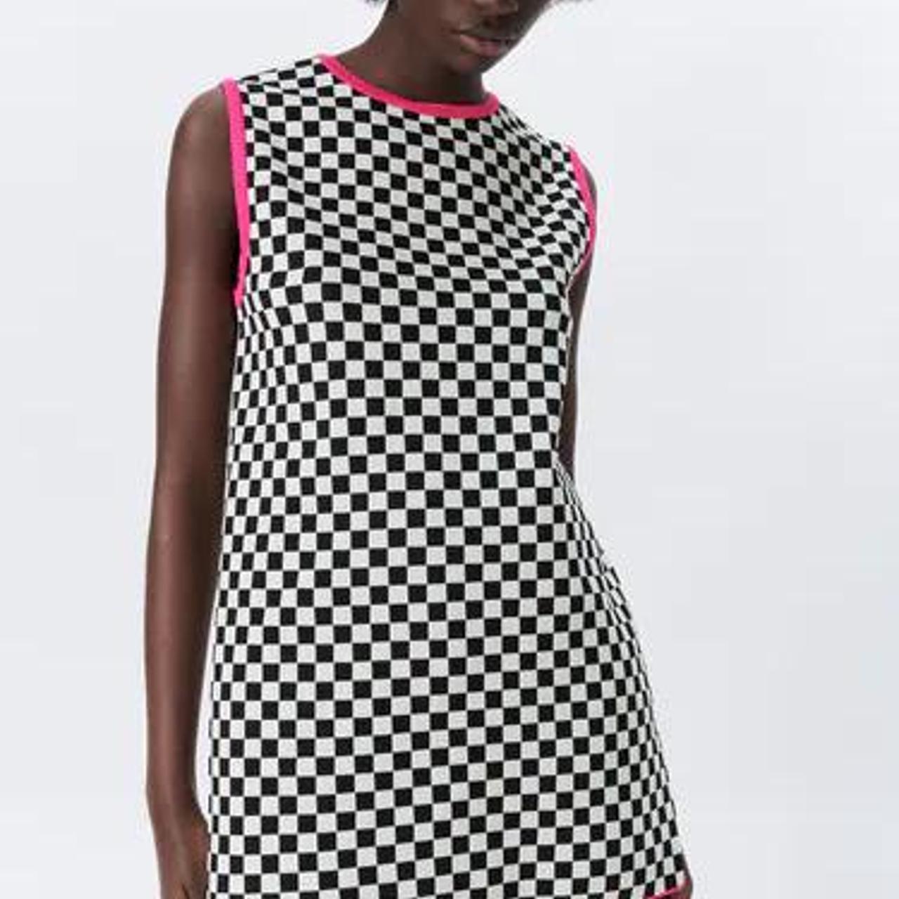 zara checkerboard dress