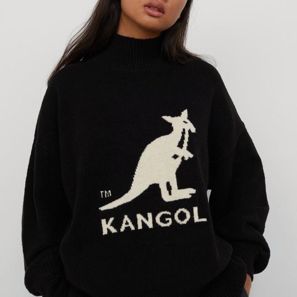 vos erosie hoe H&M x Kangol Knit Sweater with Kangaroo... - Depop