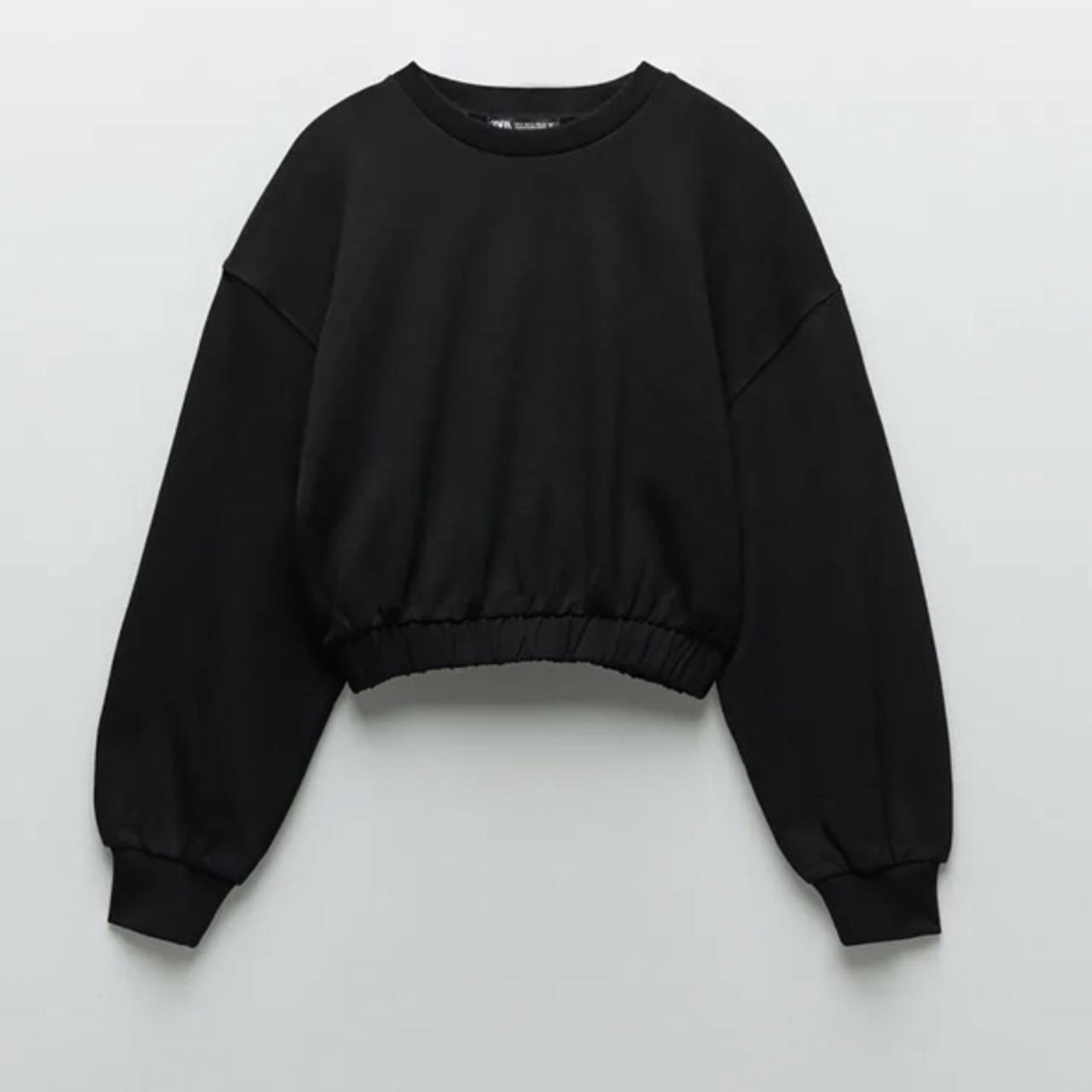 ZARA plush sweatshirt in black nwt cute comfy