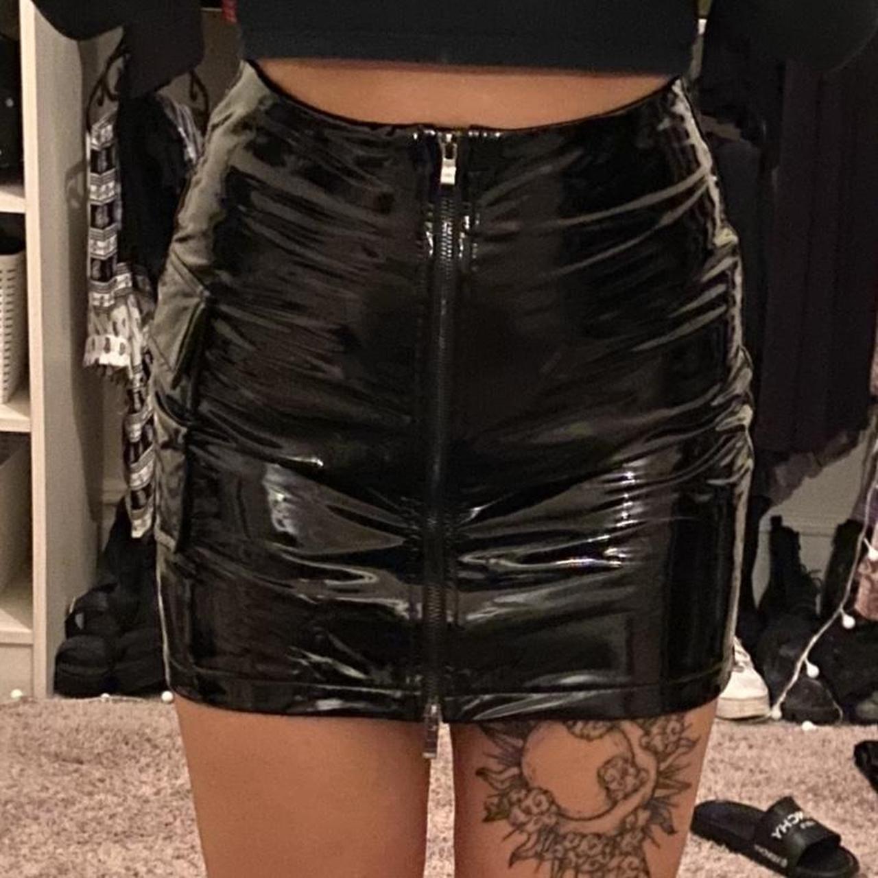 Depop vinyl outlet skirt