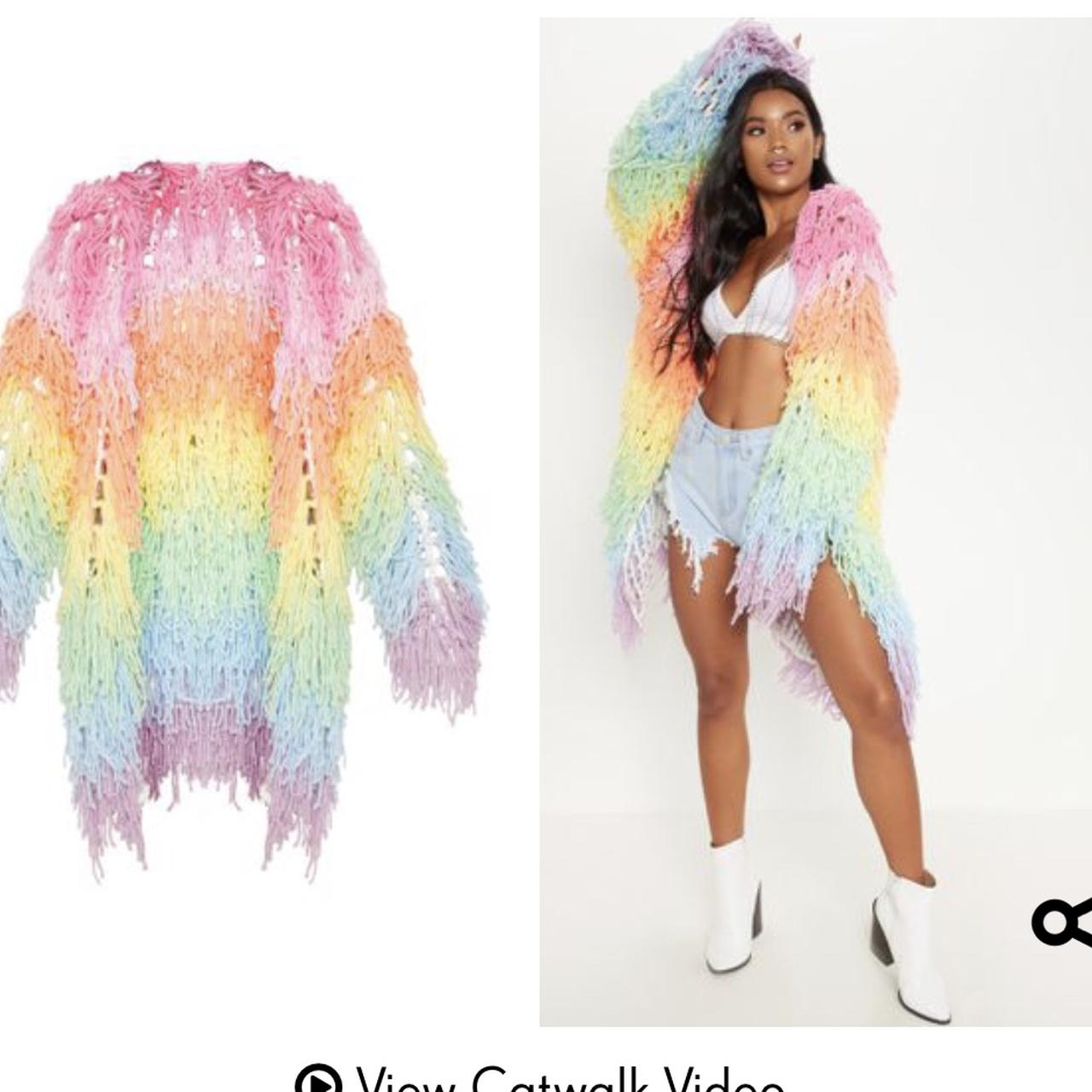 Shaggy rainbow cardigan sale