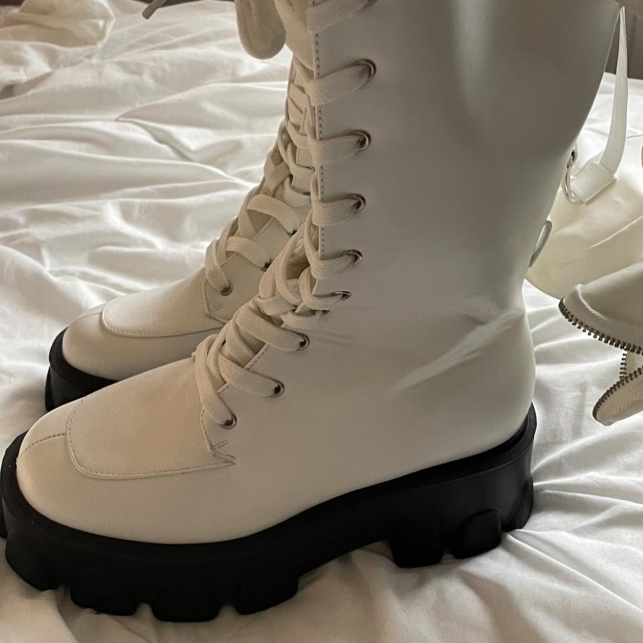 Nasty Gal Women's White Boots | Depop