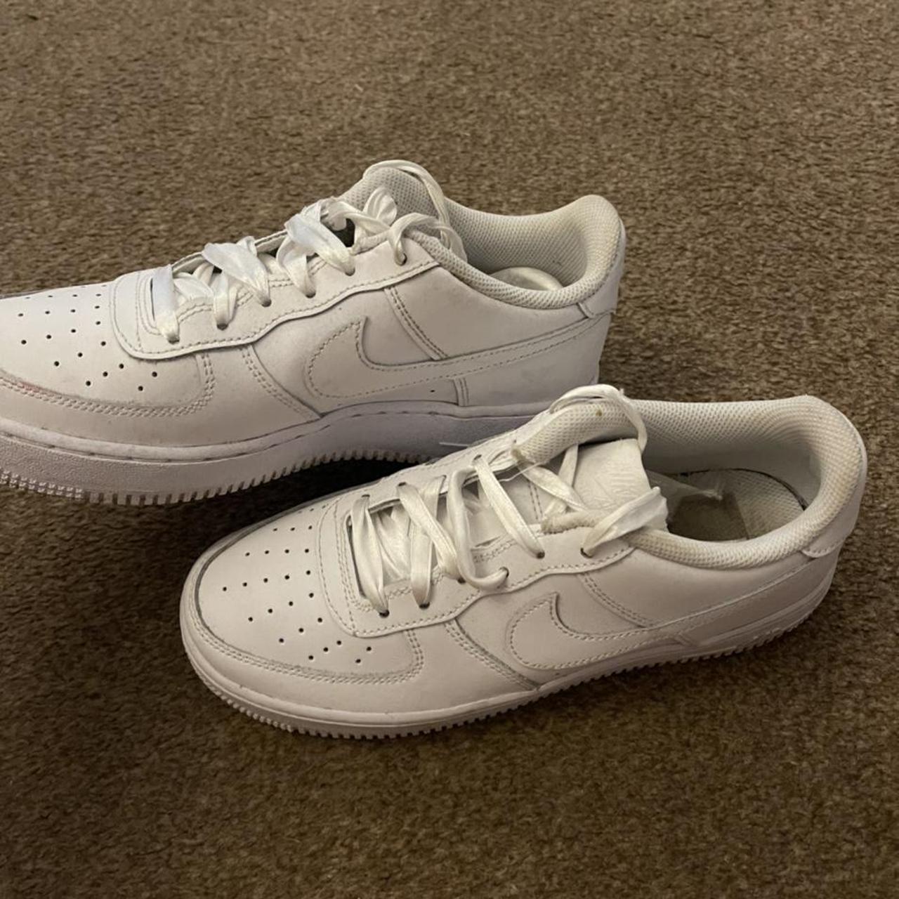 White Nike Air Force one trainers Womens size uk... - Depop