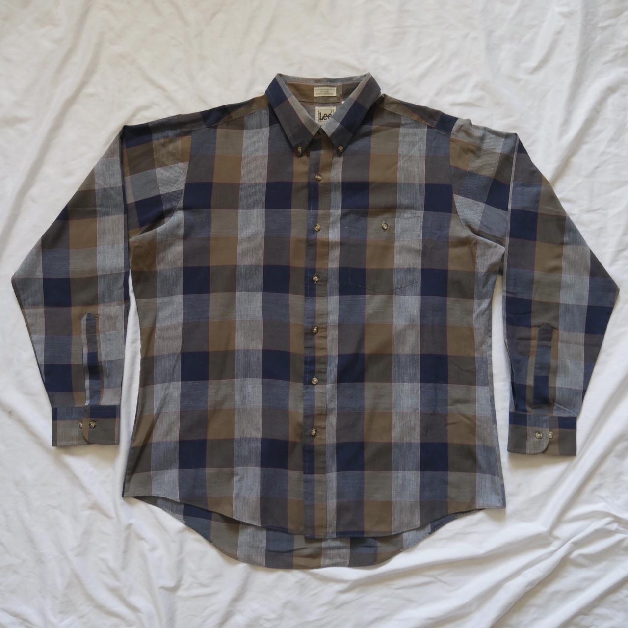 Vintage Lee Plaid Flannel Long Sleeve Button... - Depop