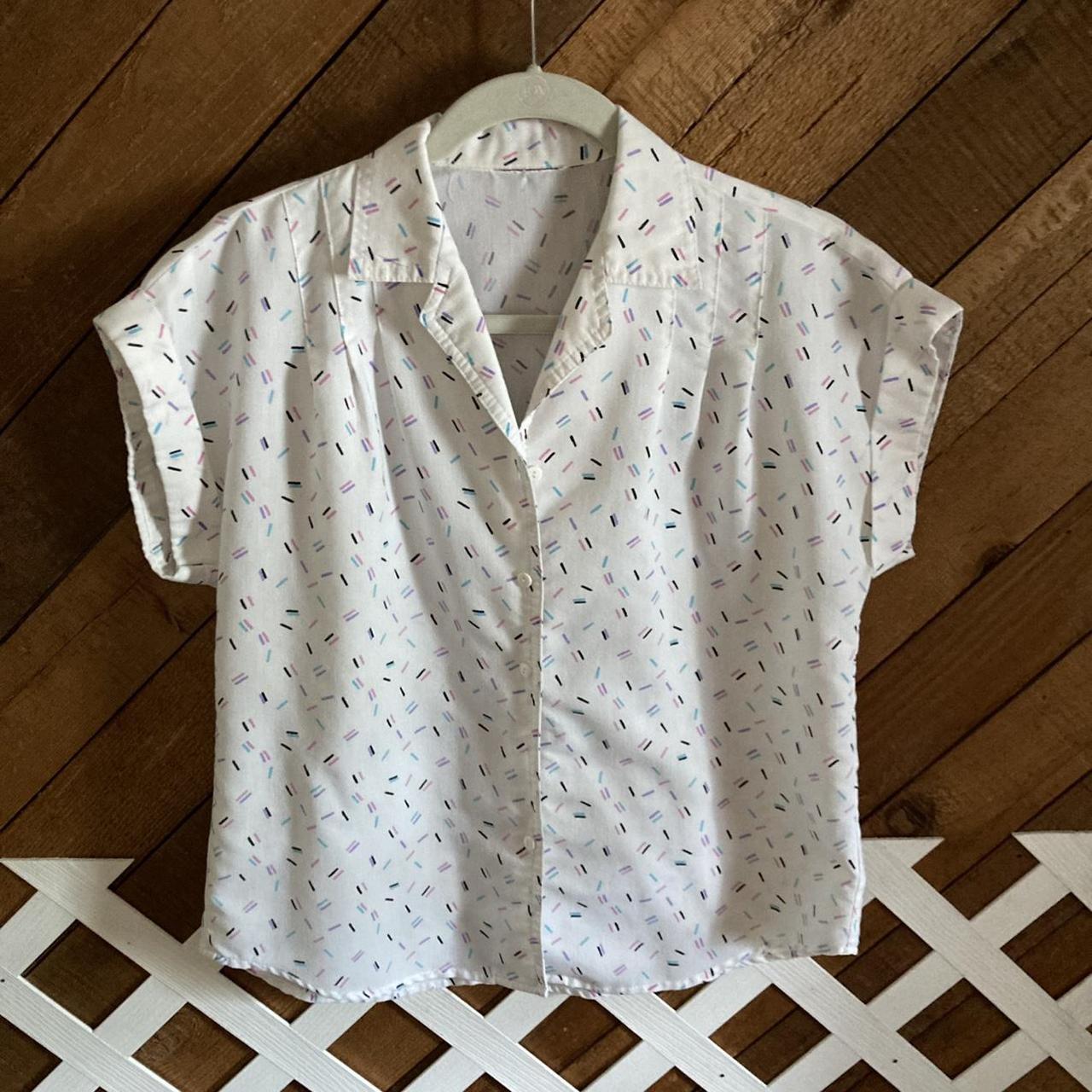 Women's White and Pink Blouse | Depop