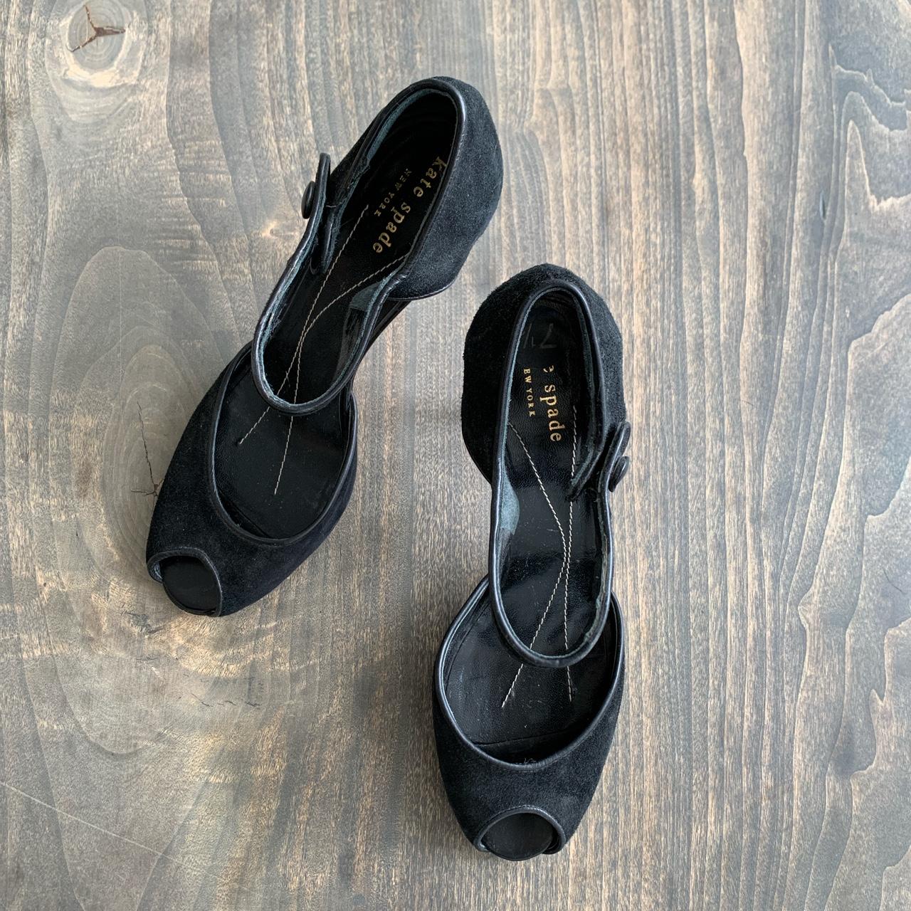 kate spade black suede heels