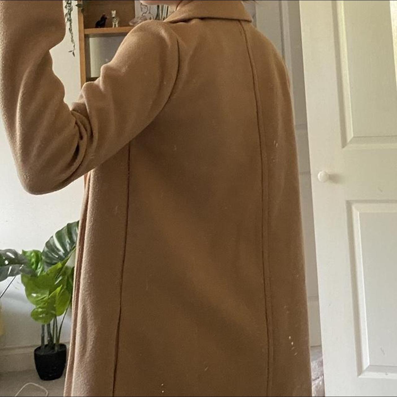 Zara camel coat Long tan colour coat with pockets,... Depop