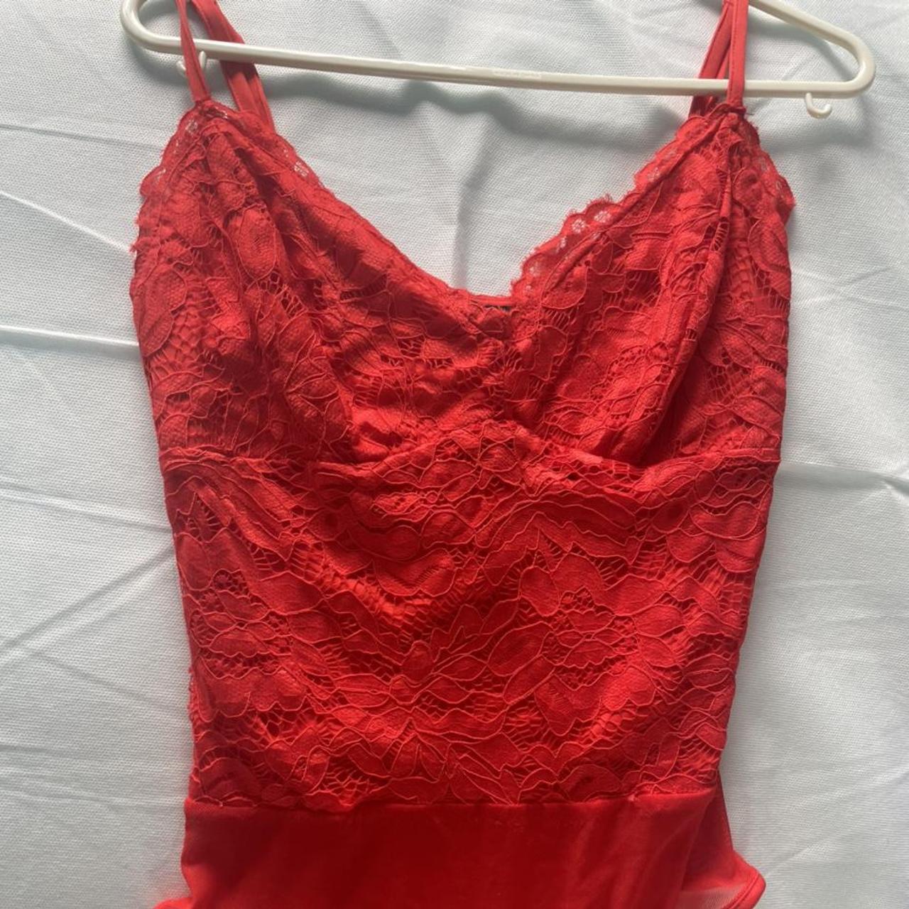 New Look Women's Red Bodysuit | Depop