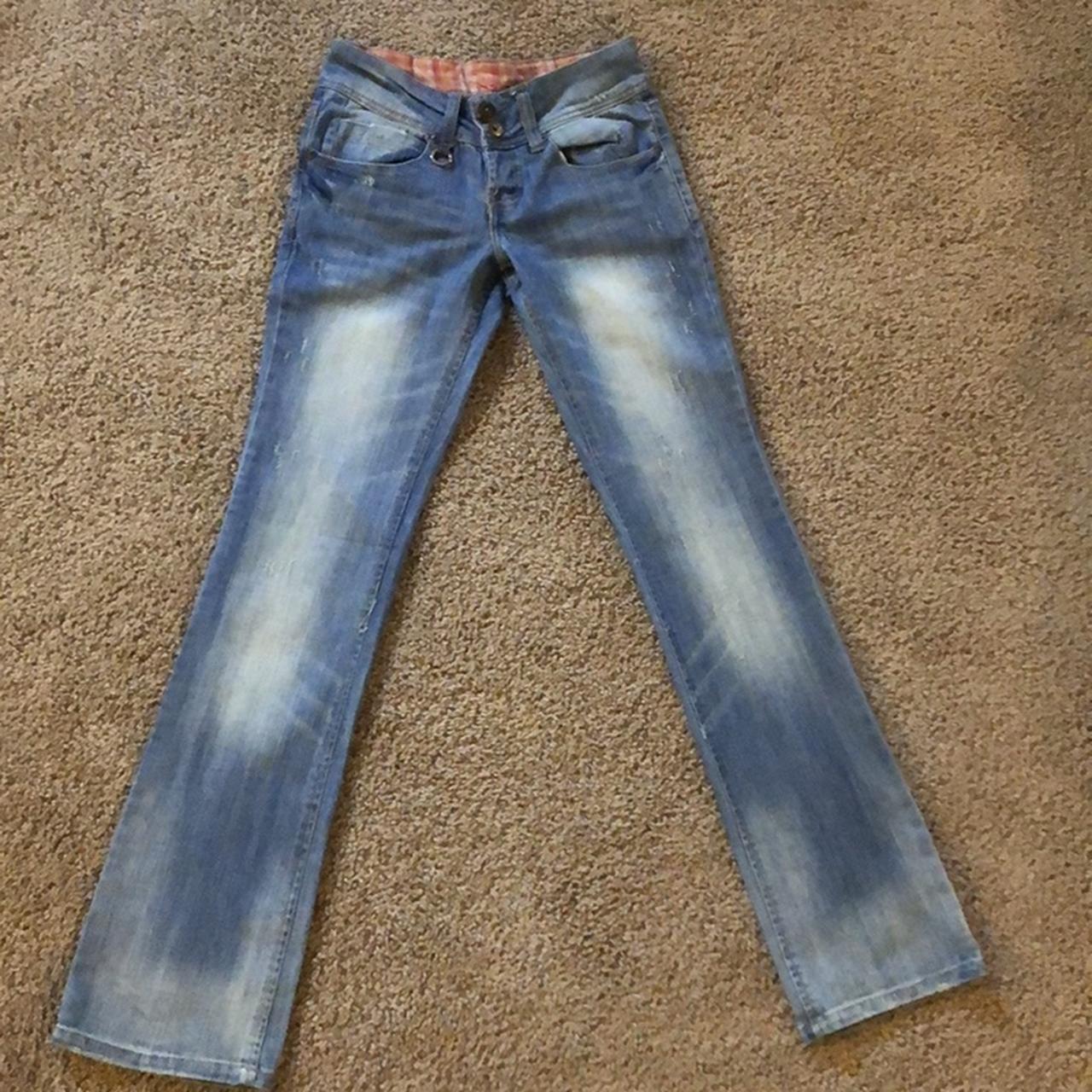 These jeans are 2000s inspired and has acid-washed... - Depop