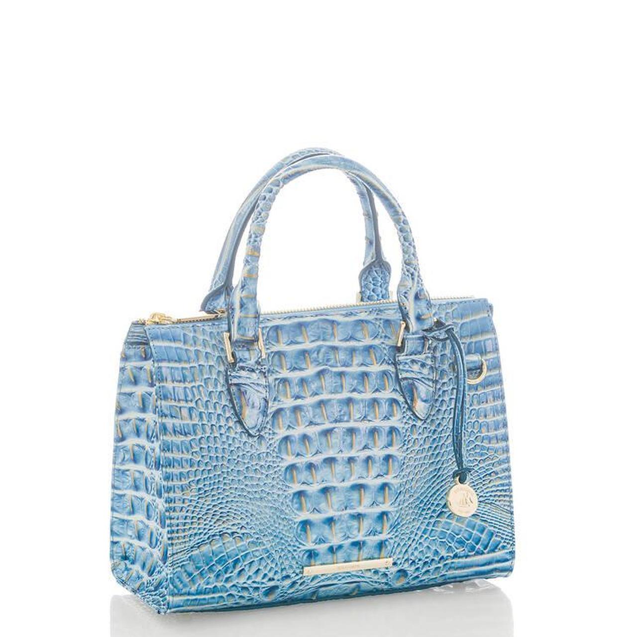 beautiful blue brahmin bag similar to hermes birkin... Depop