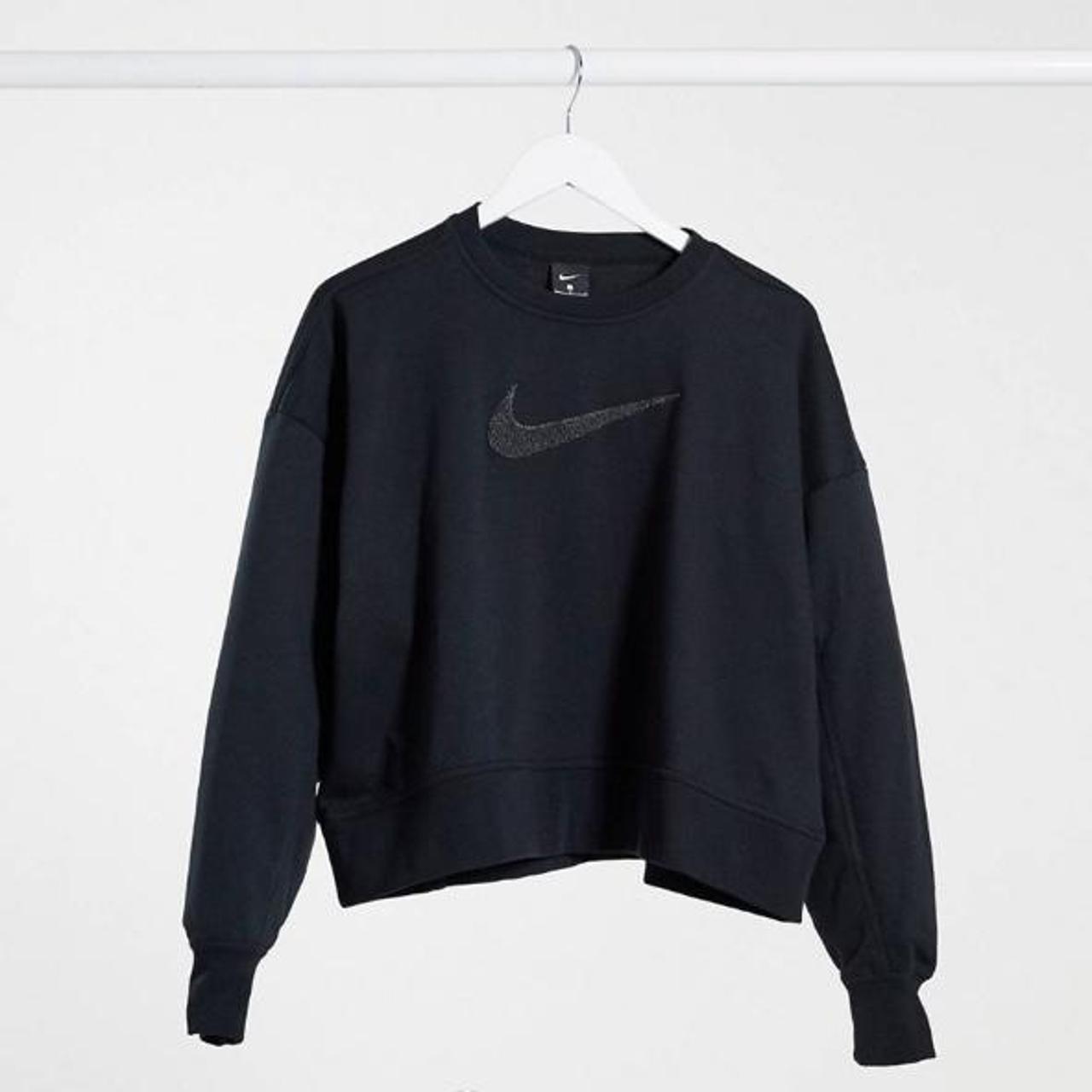 Cropped Nike sweatshirt with swoosh logo size S... Depop