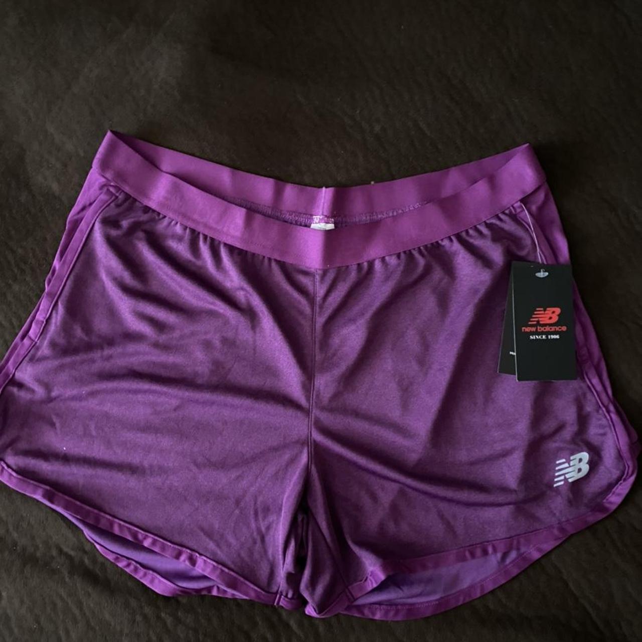 cute athletic shorts brand new balance size small in - Depop
