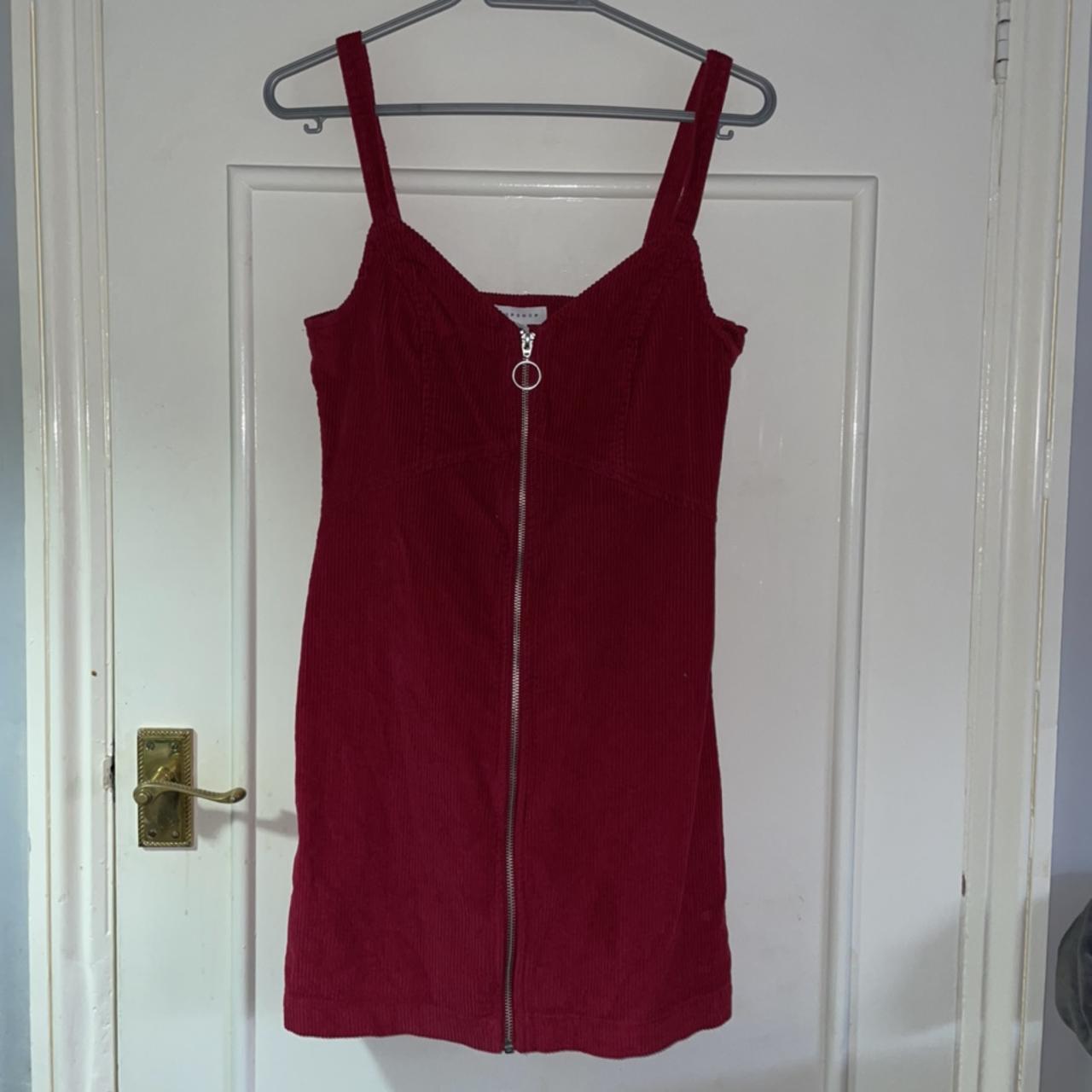 Topshop red hot sale cord dress