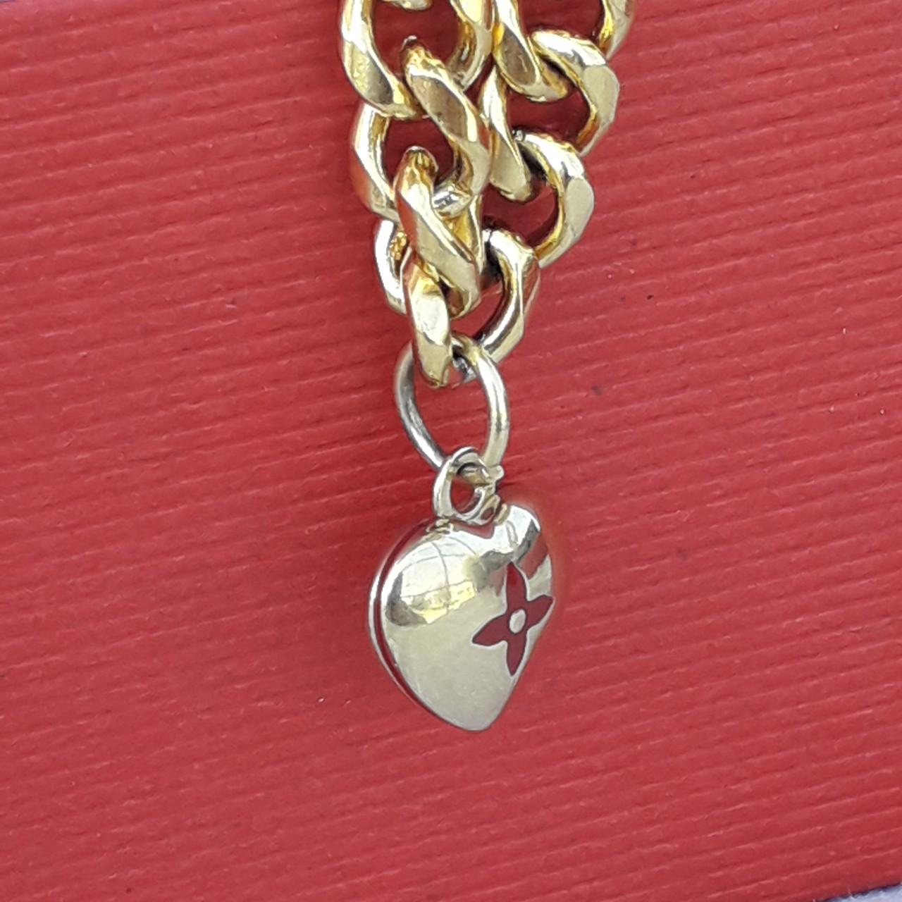 Authentic Louis Vuitton Red Heart & Gold LV Necklace - Depop