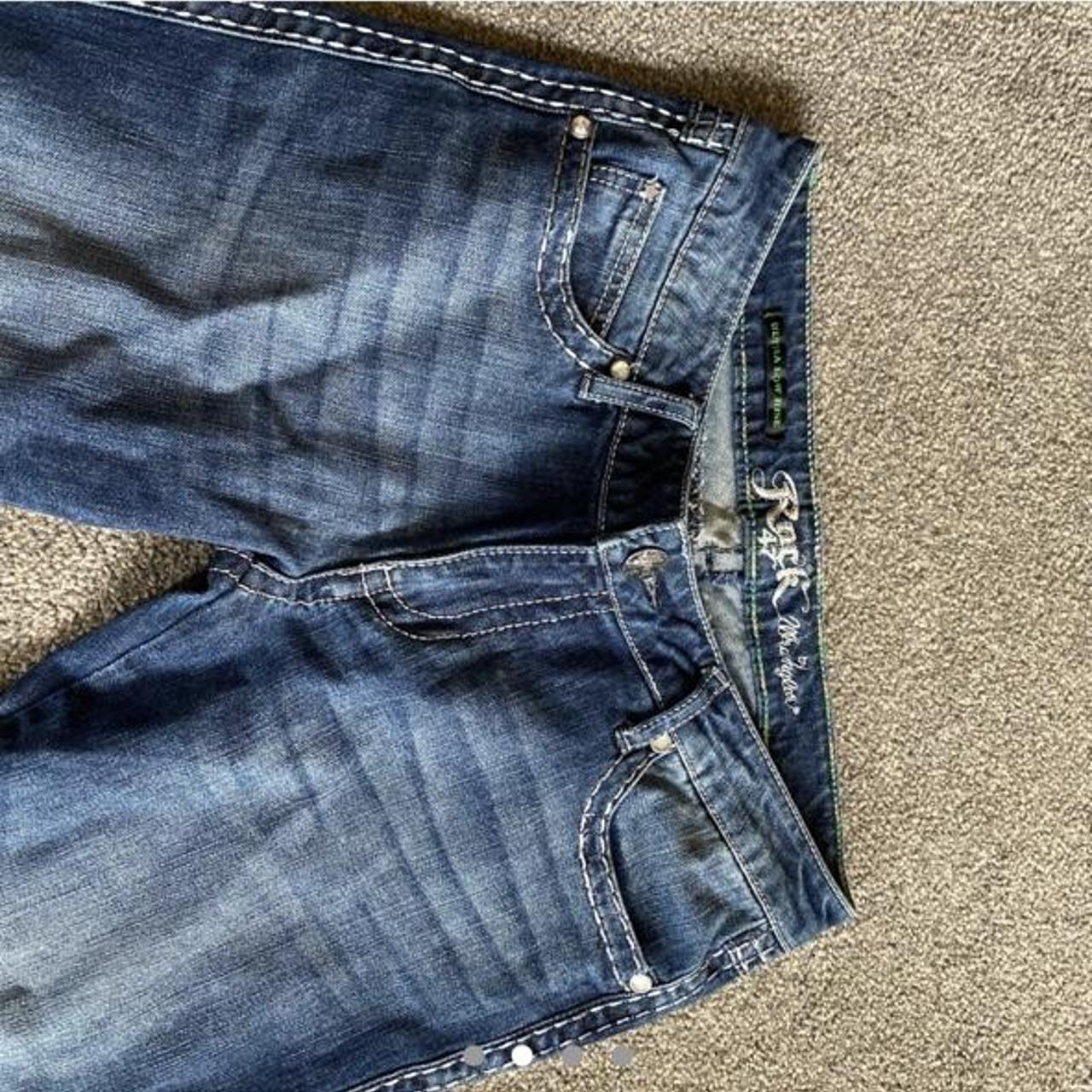 Vintage wrangler low rise jeans with amazing pocket... - Depop